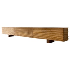 Contemporary Wide Low Waves Wooden Buffet / Cabinet / Storage by CEU Studio
