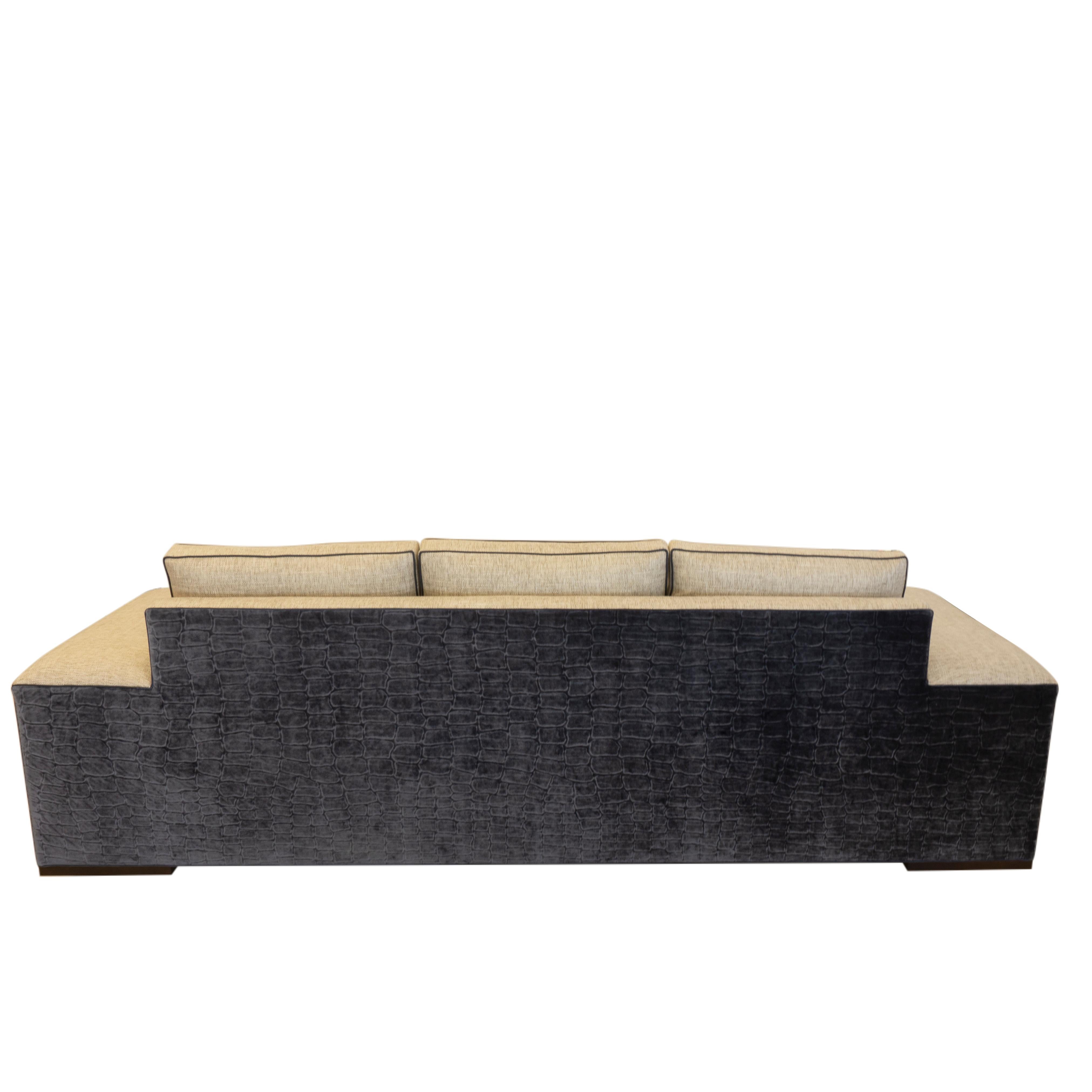 Contemporary Large Modern Wide Arm Sofa For Sale