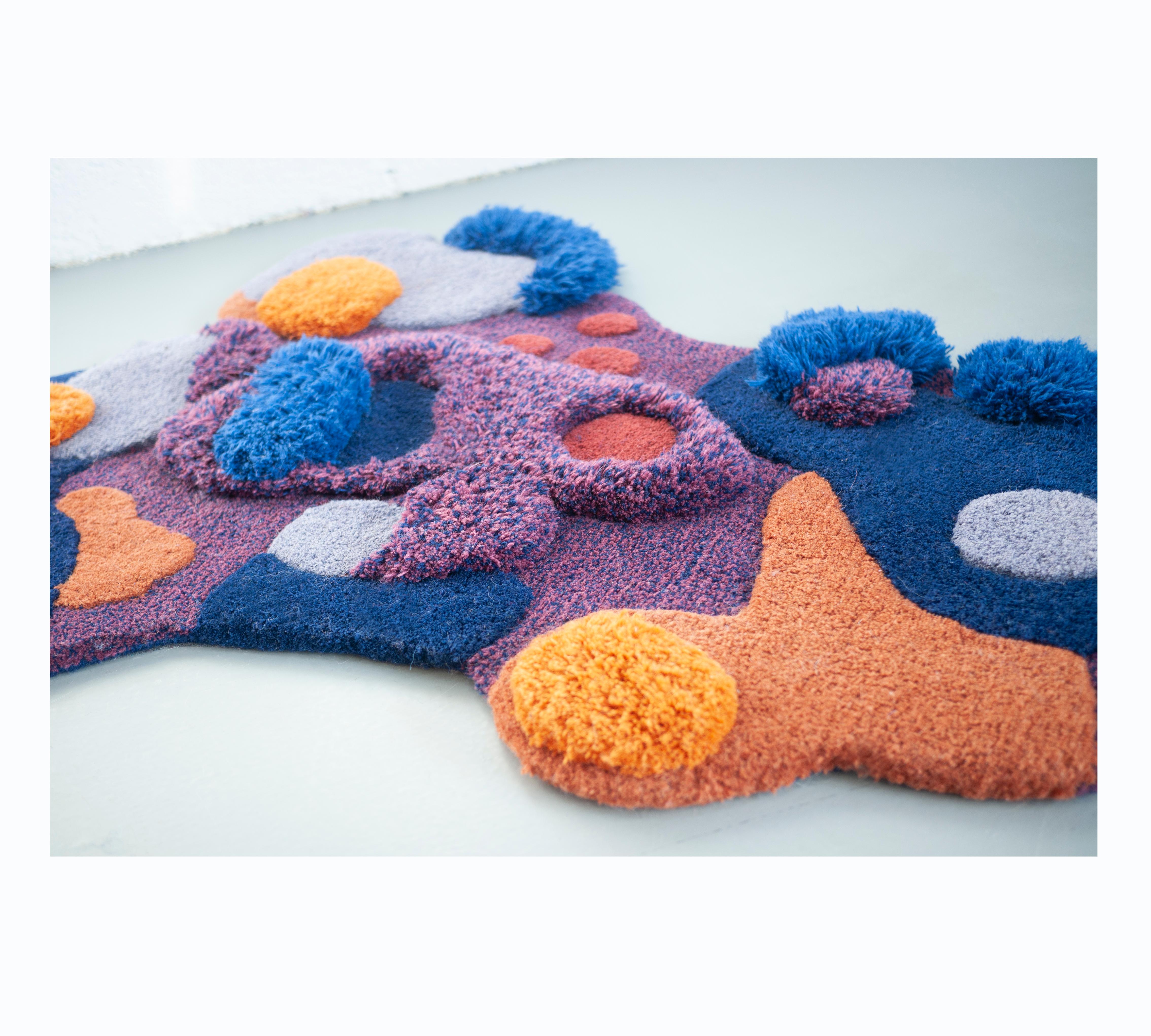 Dutch Contemporary, Wild Colourful Carpet, Autumn Cloud by Alfie Furry Friends For Sale