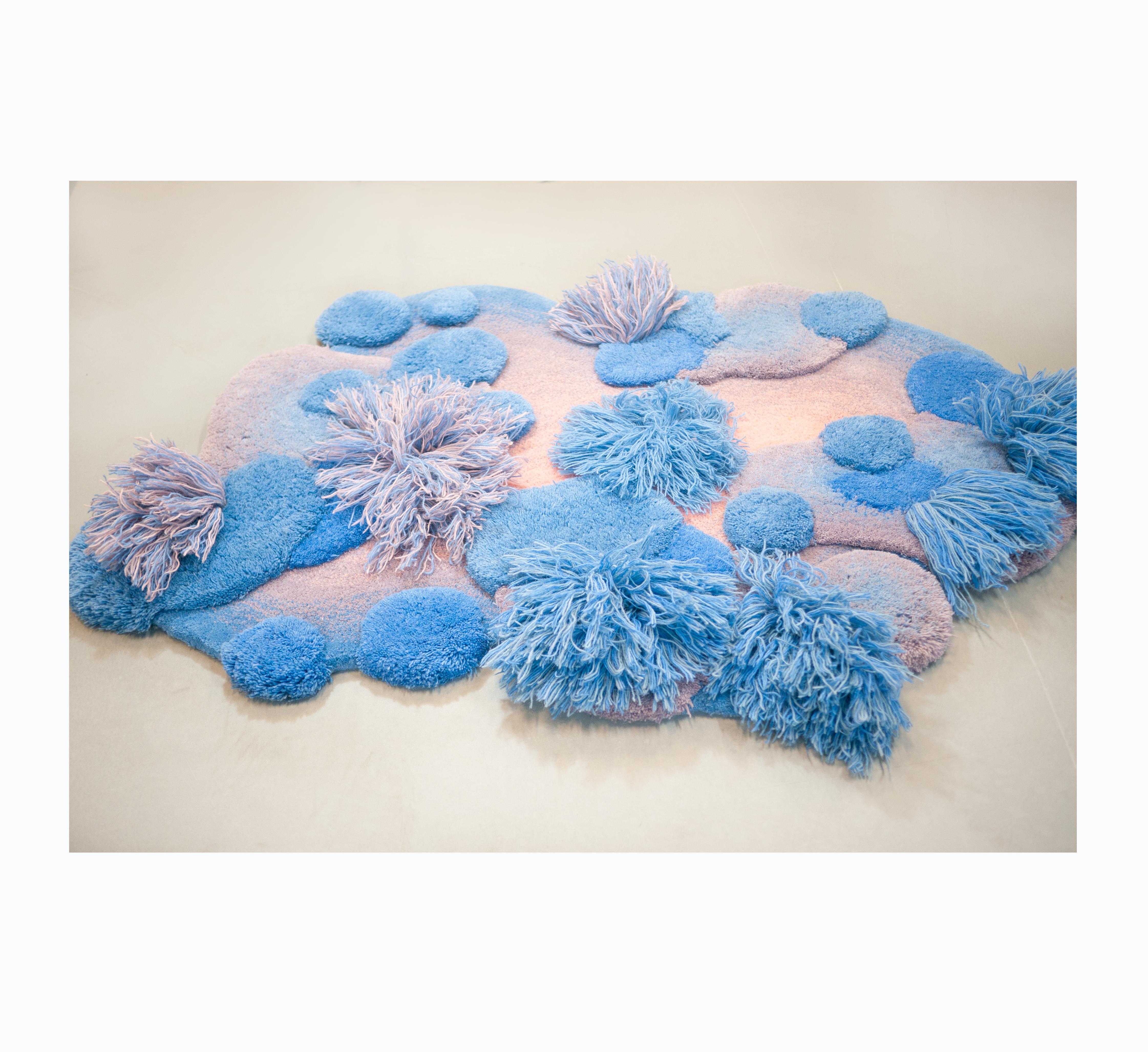 Wool Contemporary, Wild Colourful Carpet, Cloud Jewel by Alfie Furry Friends