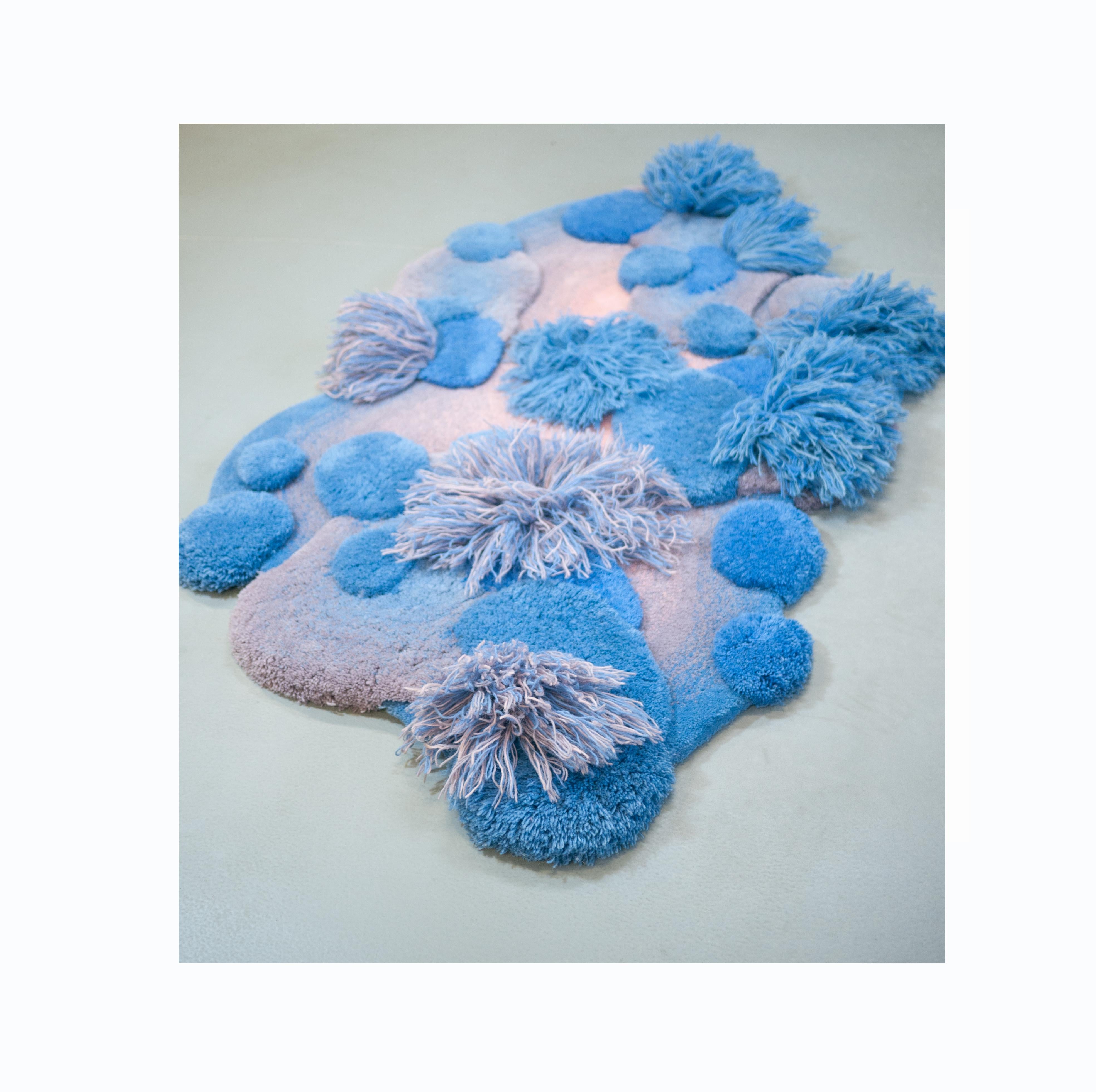 Contemporary, Wild Colourful Carpet, Cloud Jewel by Alfie Furry Friends For Sale 2