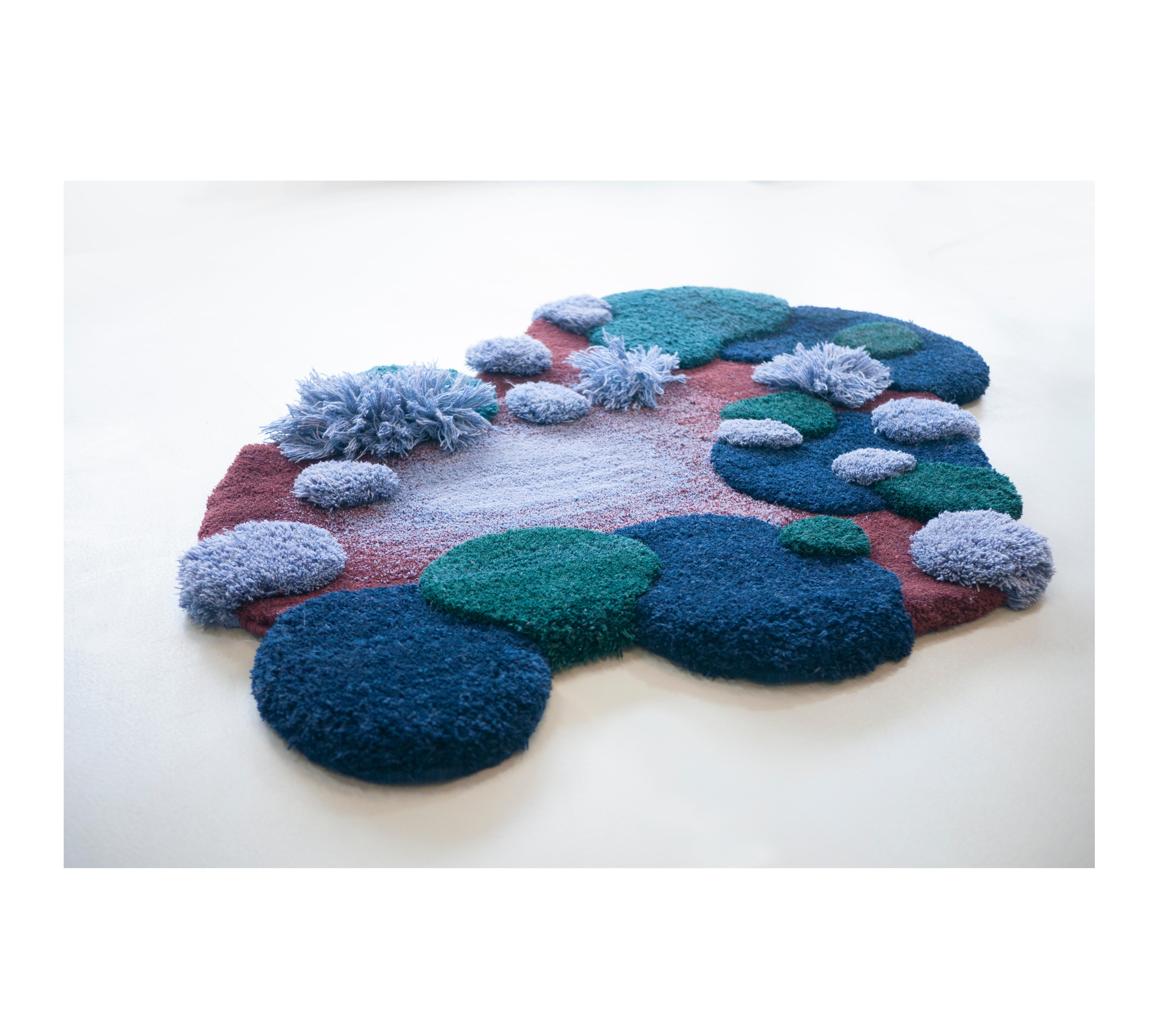 Dutch Contemporary, Wild Colourful Carpet, Emerald Embrace by Alfie Furry Friends For Sale