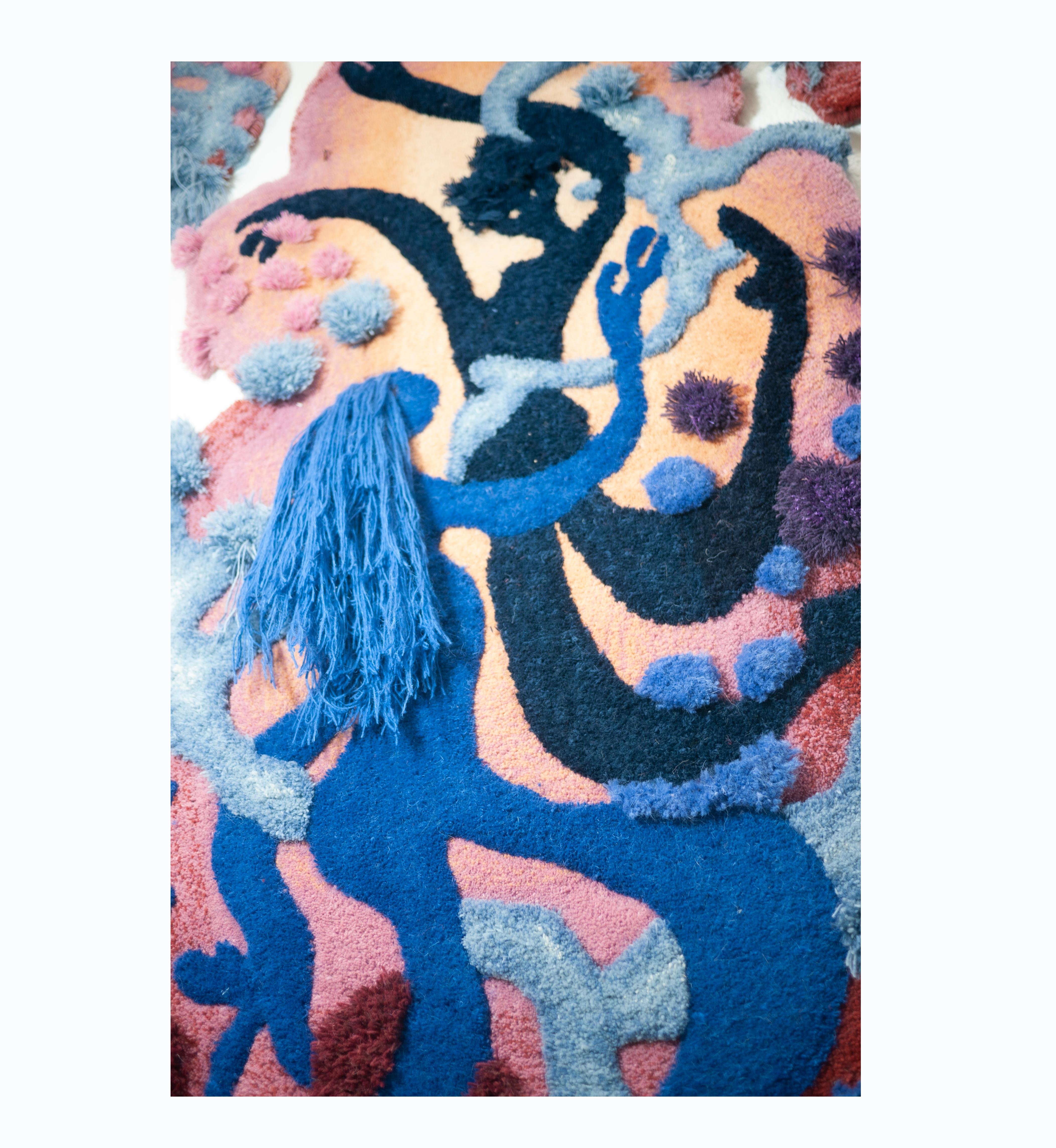 Zeitgenössischer, farbenfroher Teppich mit Wildledermotiven, erste Lichtgeister von Alfie Furry Friends (Niederländisch) im Angebot