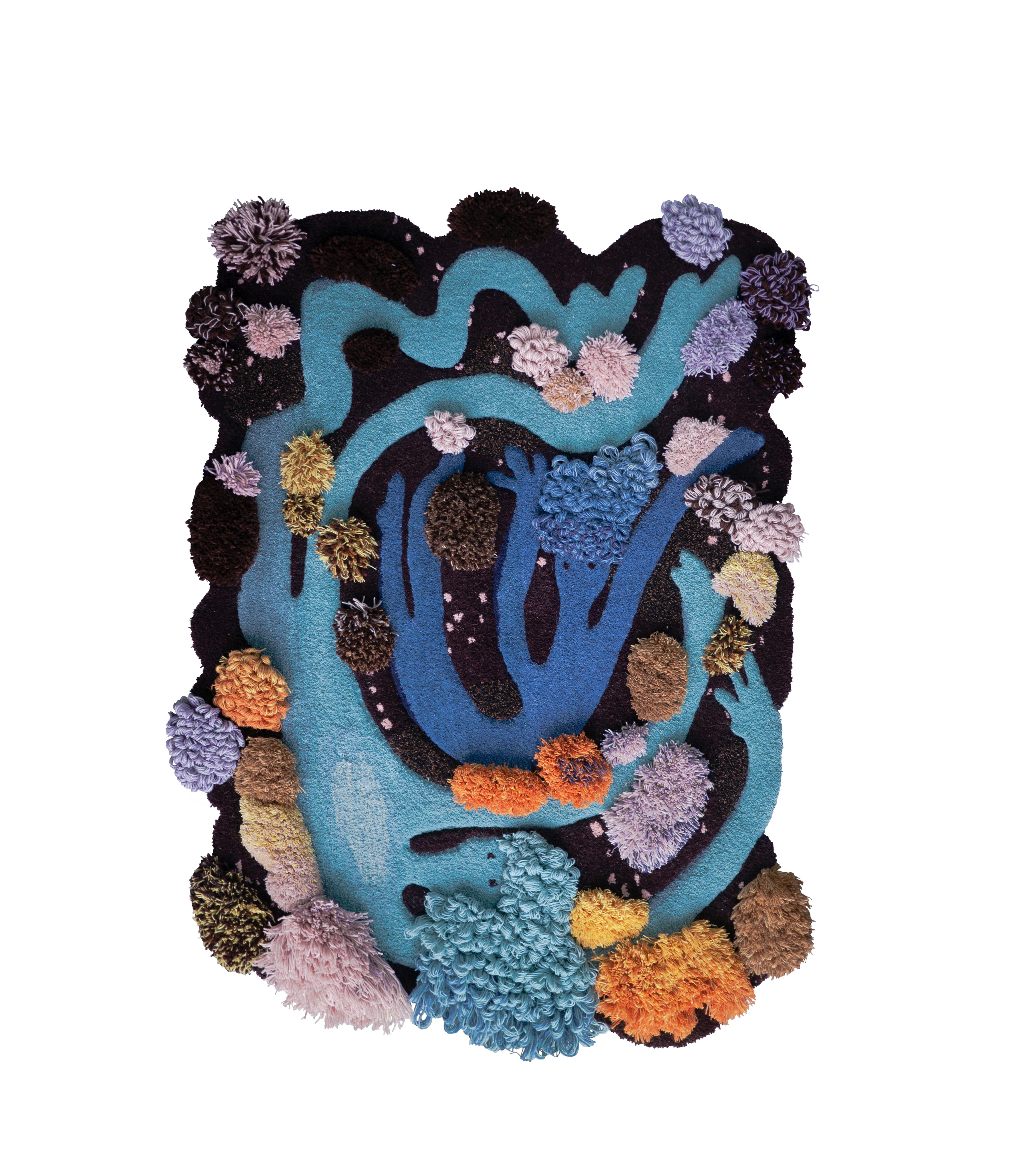 Néerlandais Tapis contemporain coloré sauvage, Mother Ange & child par Alfie Furry Friends en vente