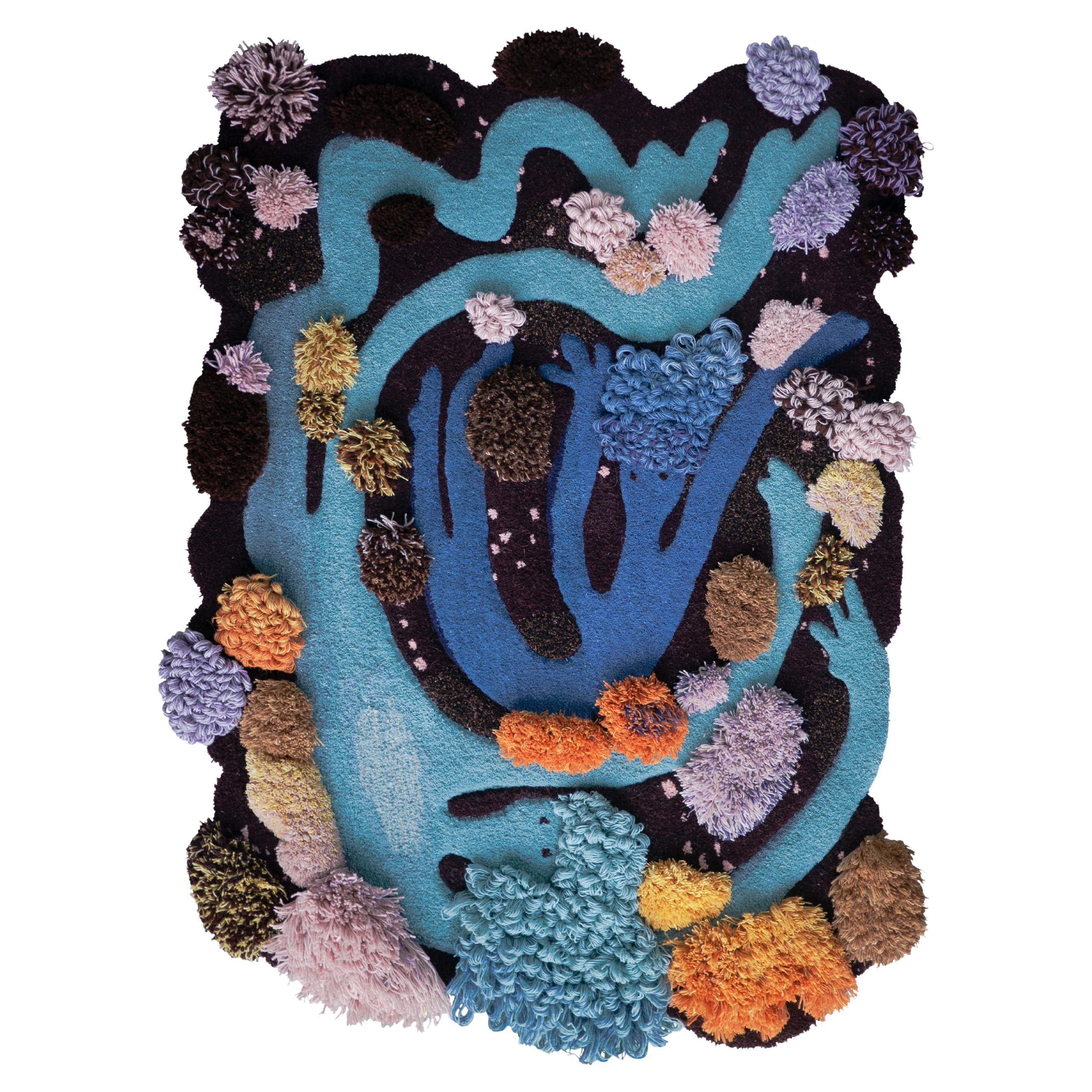 Tapis contemporain coloré sauvage, Mother Ange & child par Alfie Furry Friends en vente