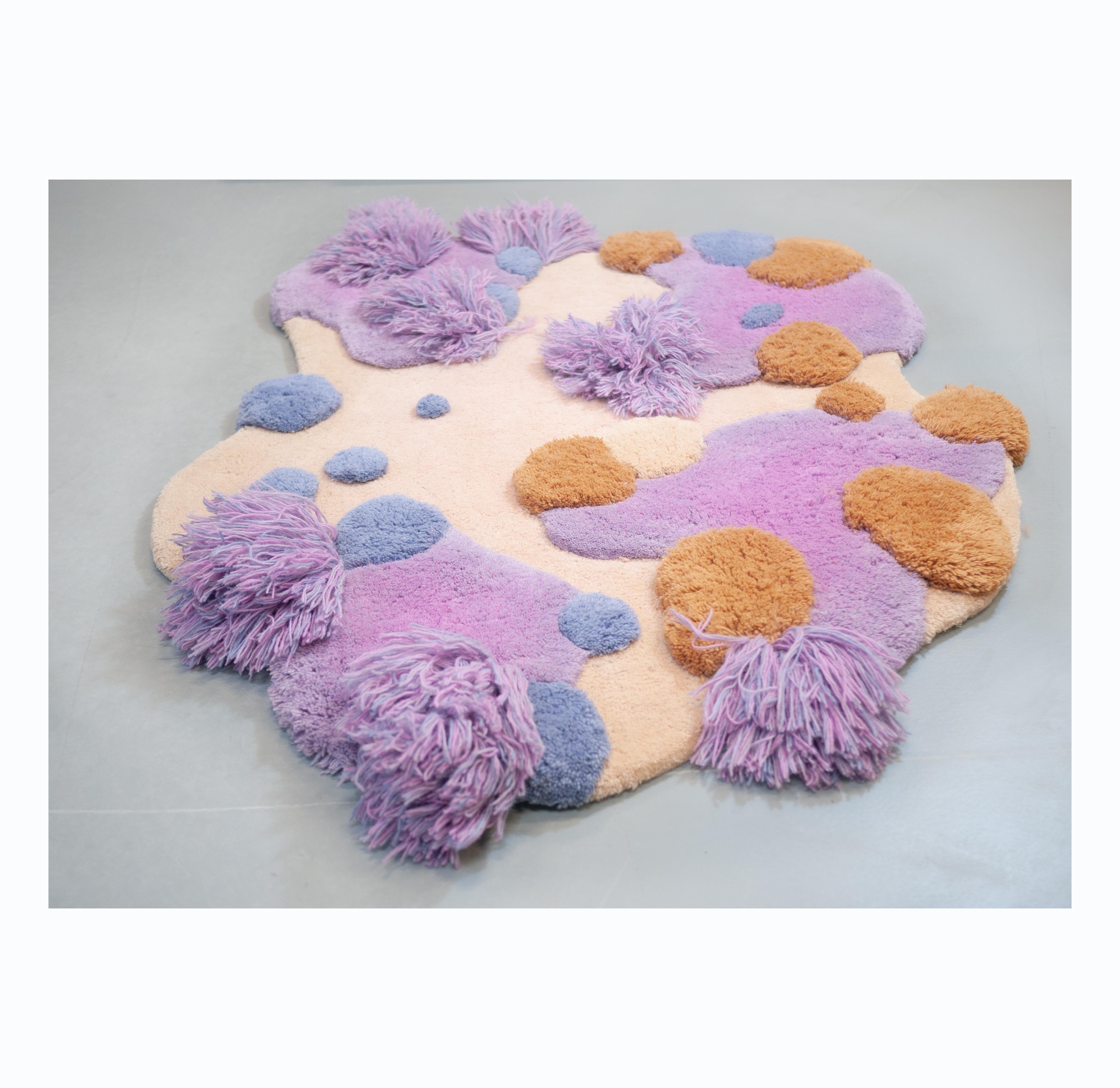 Wool Contemporary, Wild Colourful Carpet, Velvet Tingle by Alfie Furry Friends