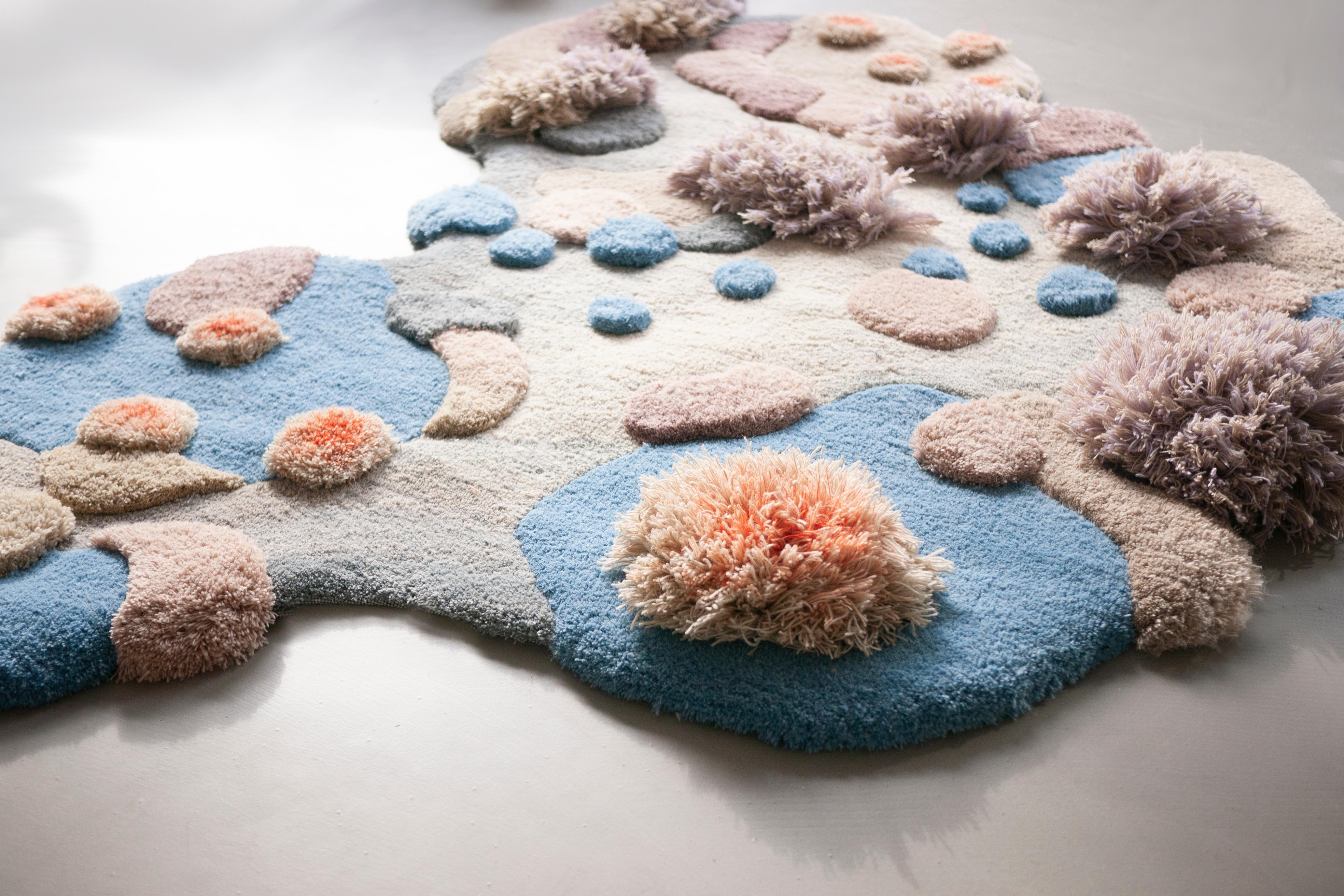 Dutch Contemporary, Wild Colourful Carpet, Winter pearls large by Alfie Furry Friends For Sale
