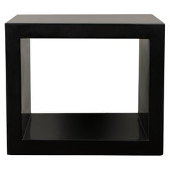 Contemporary Window Side Table in Black Lacquer by Robert Kuo, Limited Edition