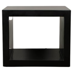 Contemporary Window Side Table in Black Lacquer by Robert Kuo, Limited Edition