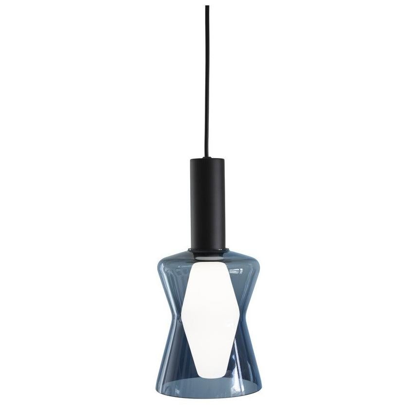 Contemporary Wirkkala K2-135 Smoked Blue Pendant Light