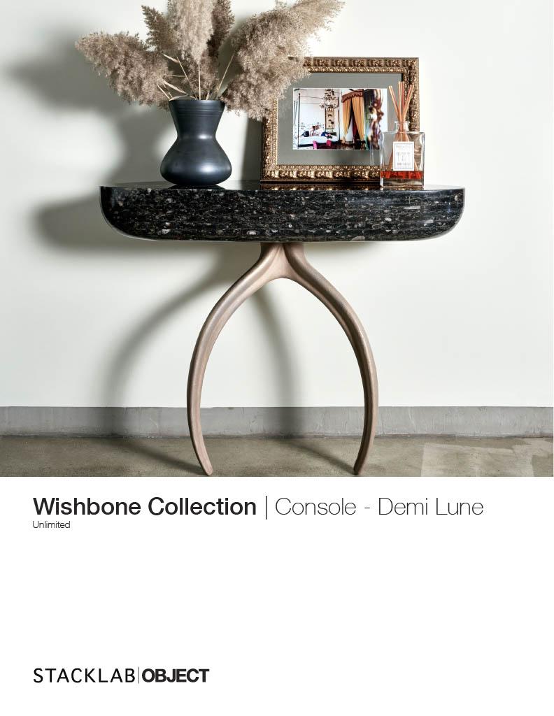 Stacklab, Wishbone Console - Demilune Wood  For Sale 2