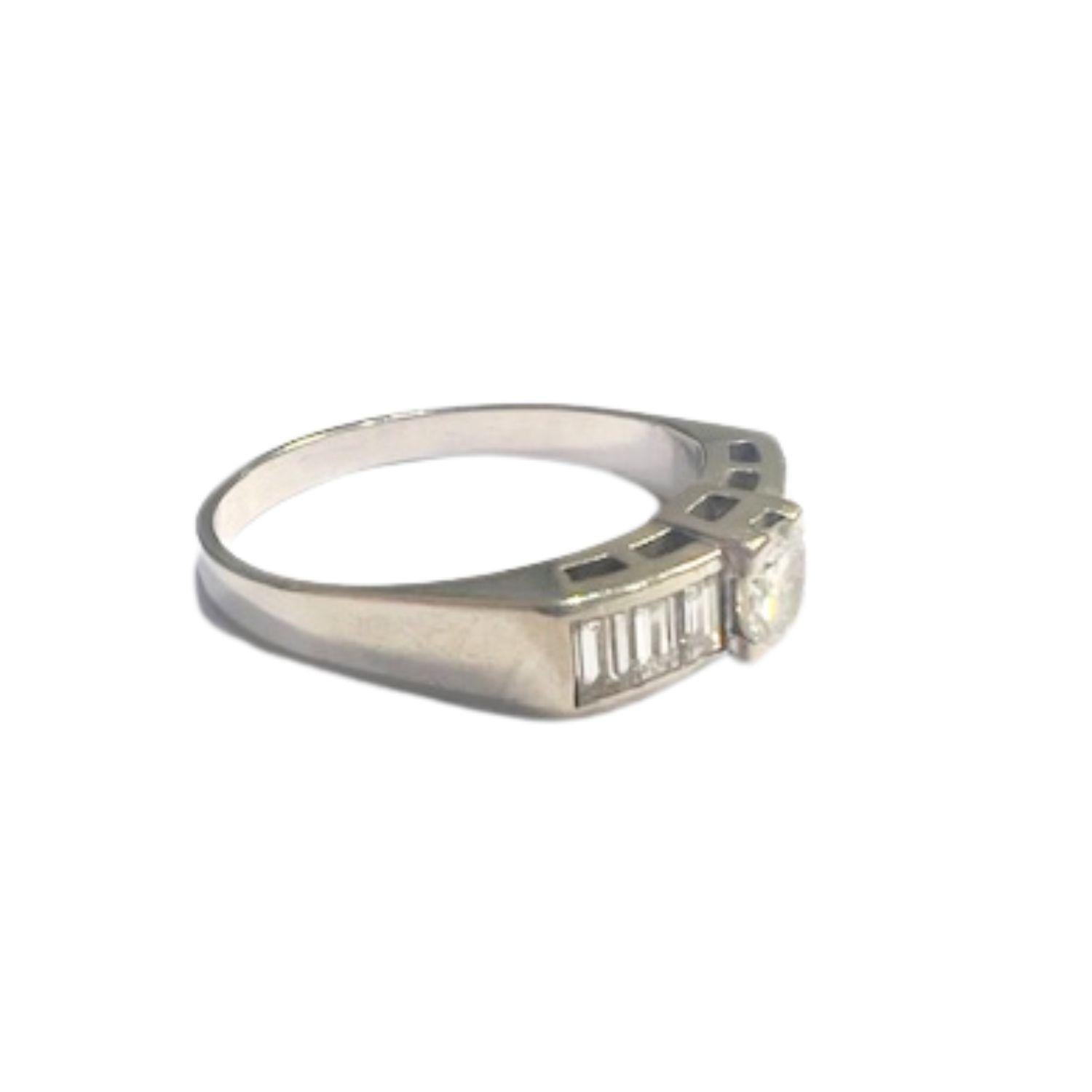 Contemporary with Diamonds  White Gold Ring For Sale 1