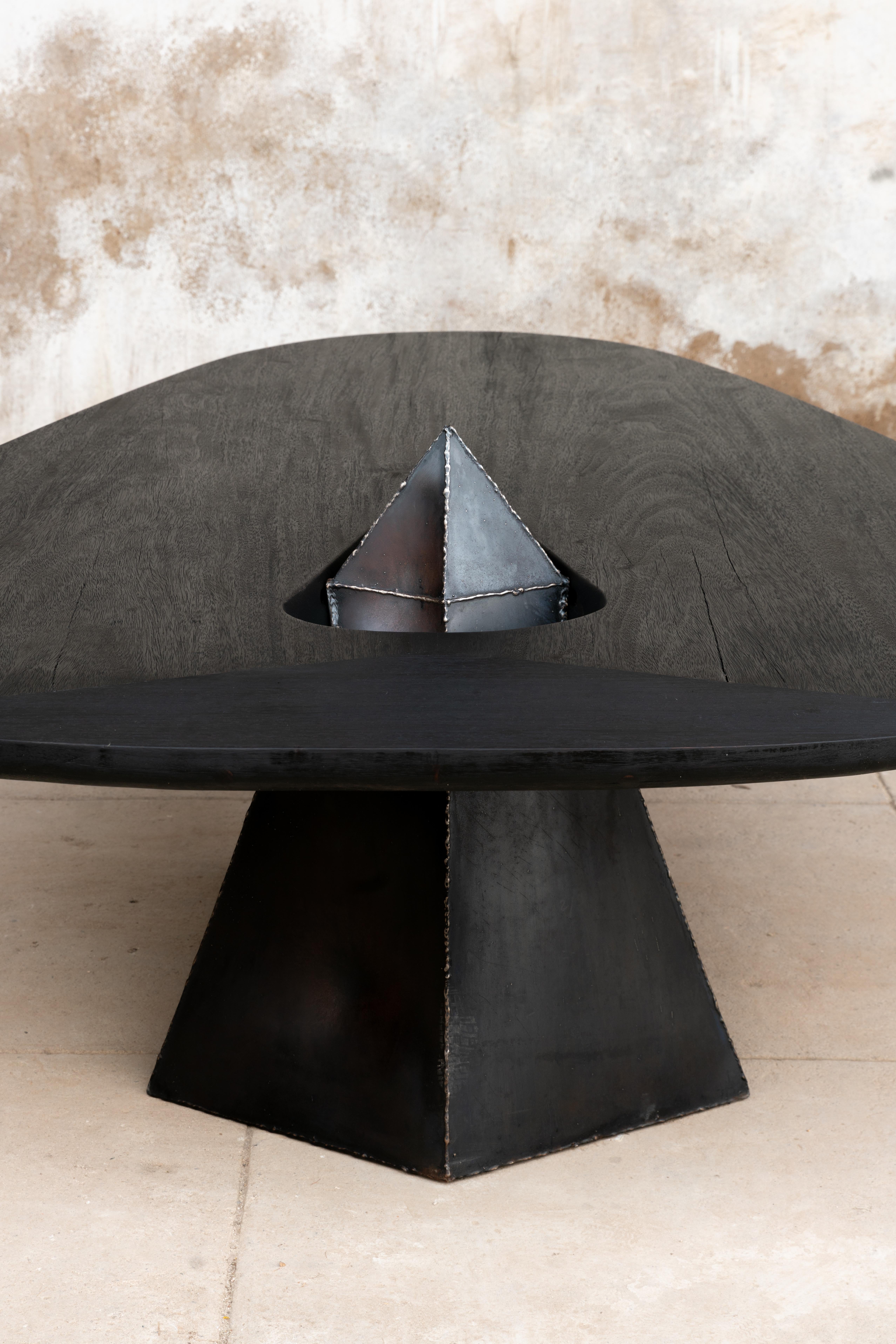 Contemporary with dynamite exploded 'Lose control' Dining table by Mircea Anghel For Sale 1