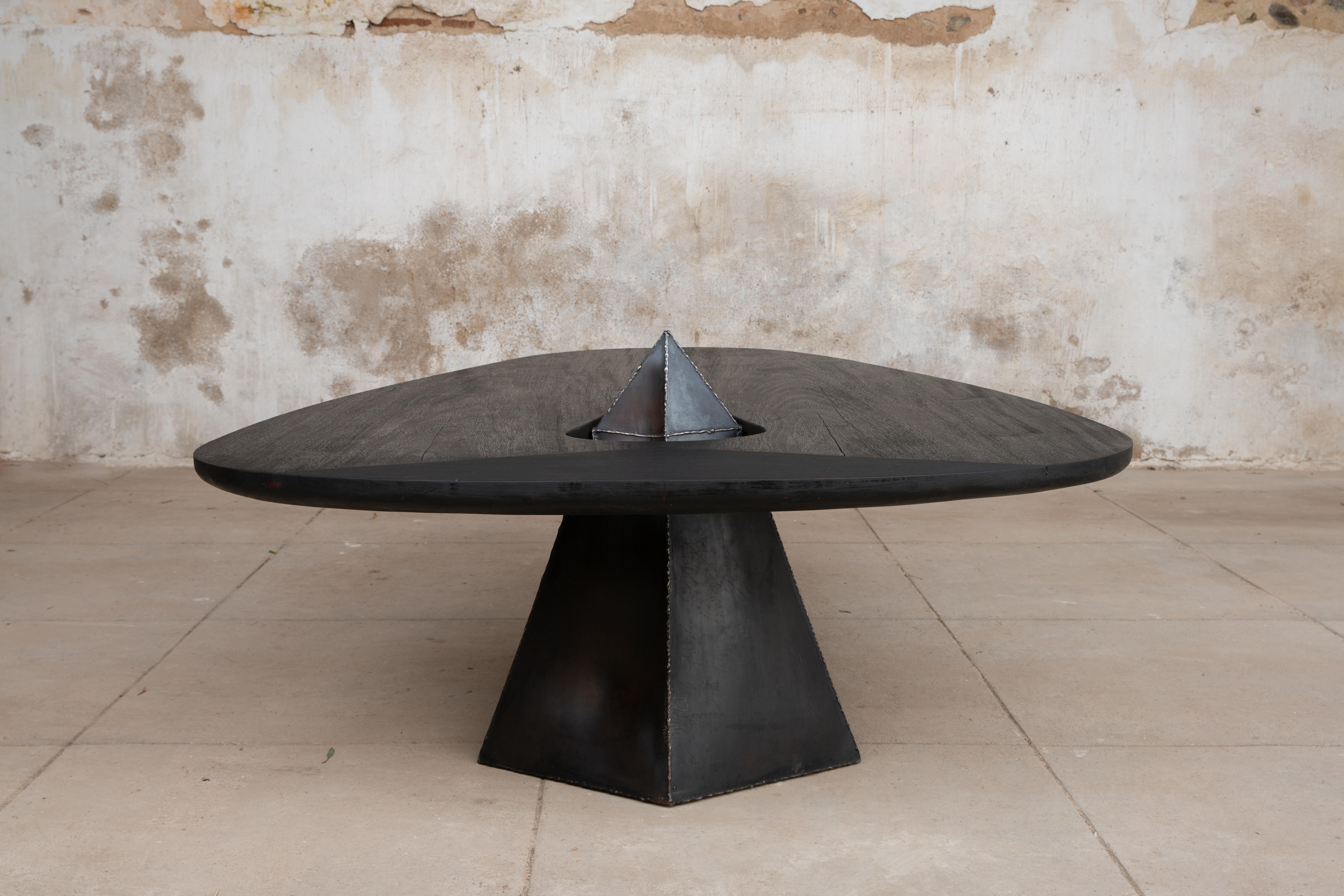 Contemporary with dynamite exploded 'Lose control' Dining table by Mircea Anghel For Sale 2