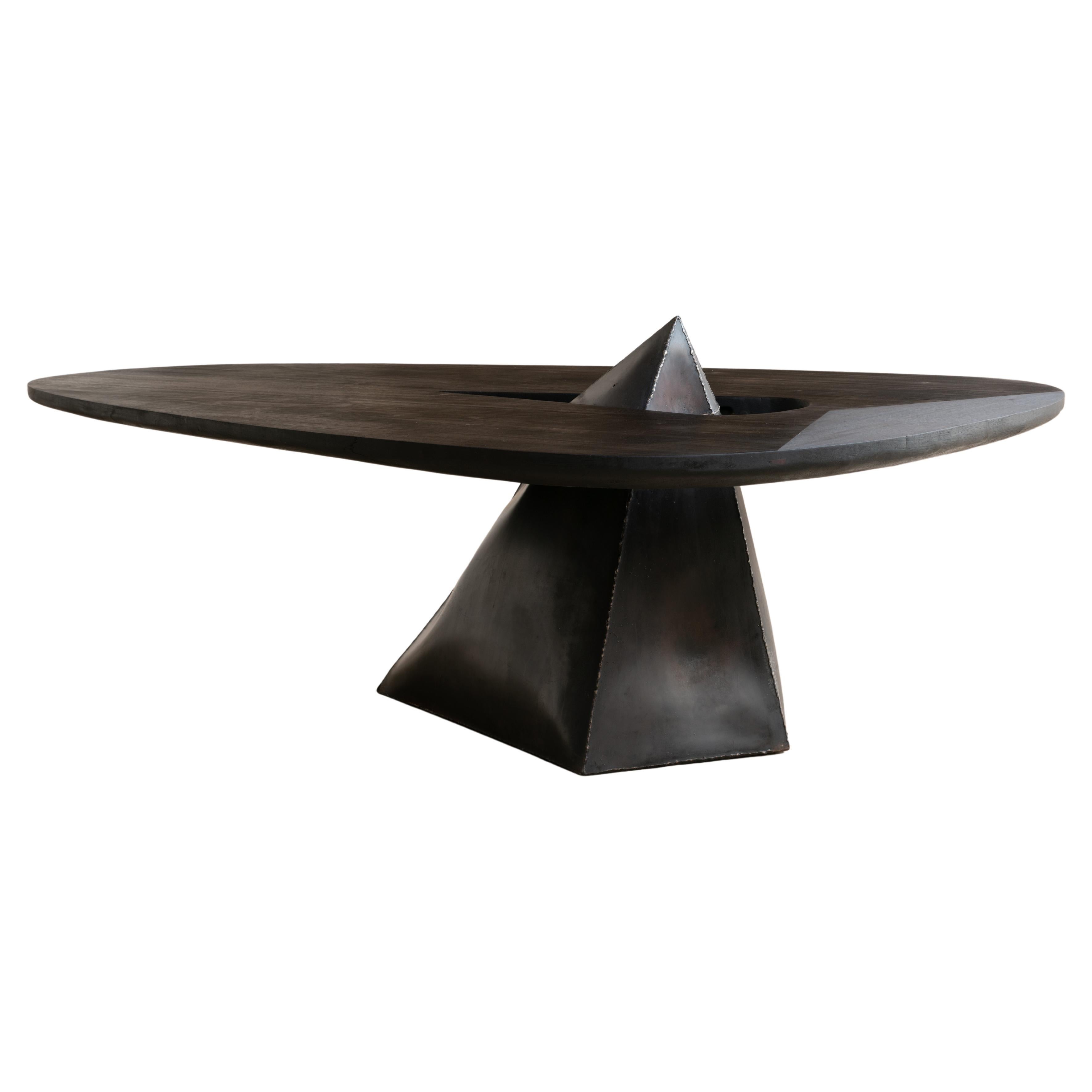 Contemporary with dynamite exploded 'Lose control' Dining table by Mircea Anghel