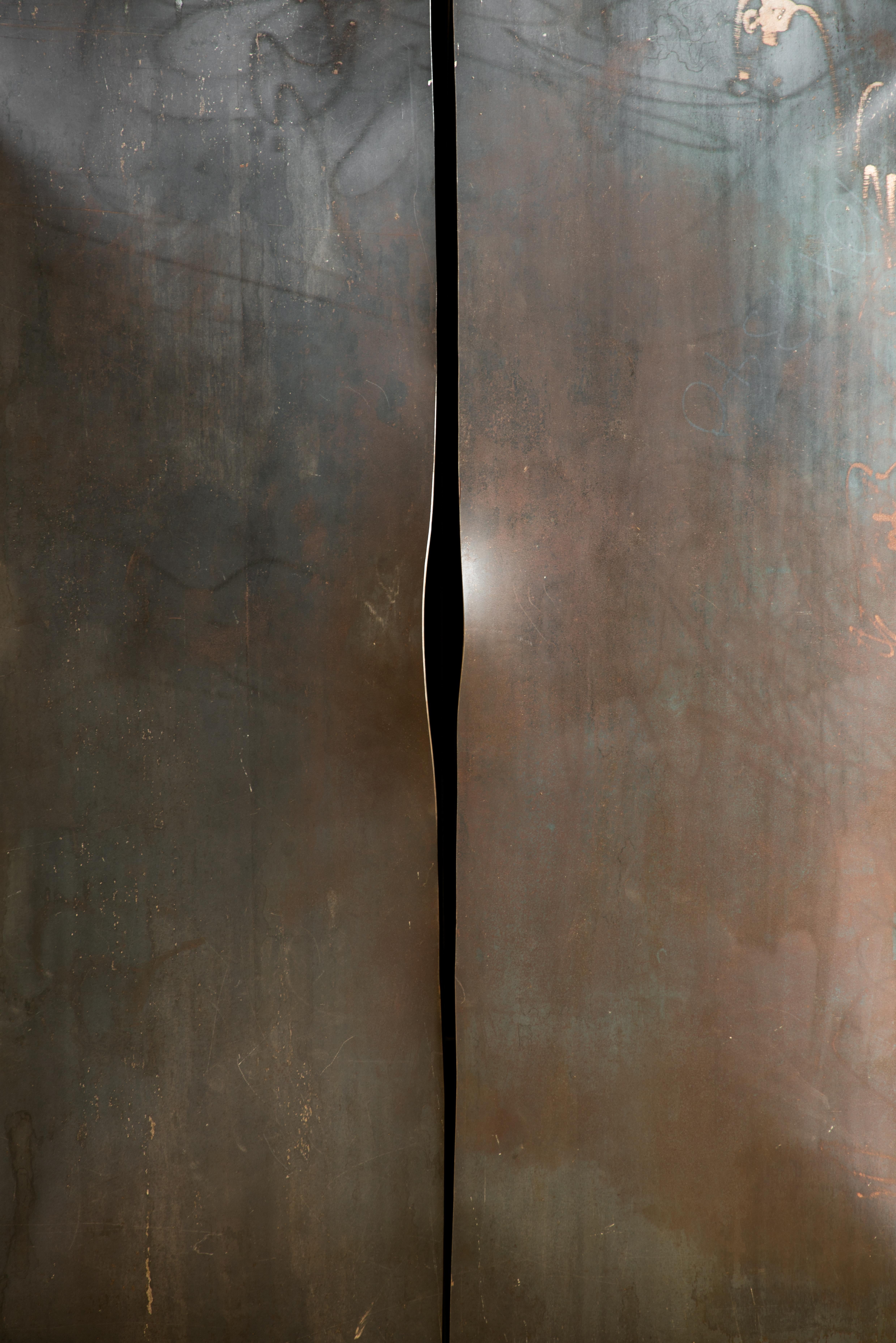 Contemporary with dynamite exploded 'Lose control' Steel Cabinet For Sale 4