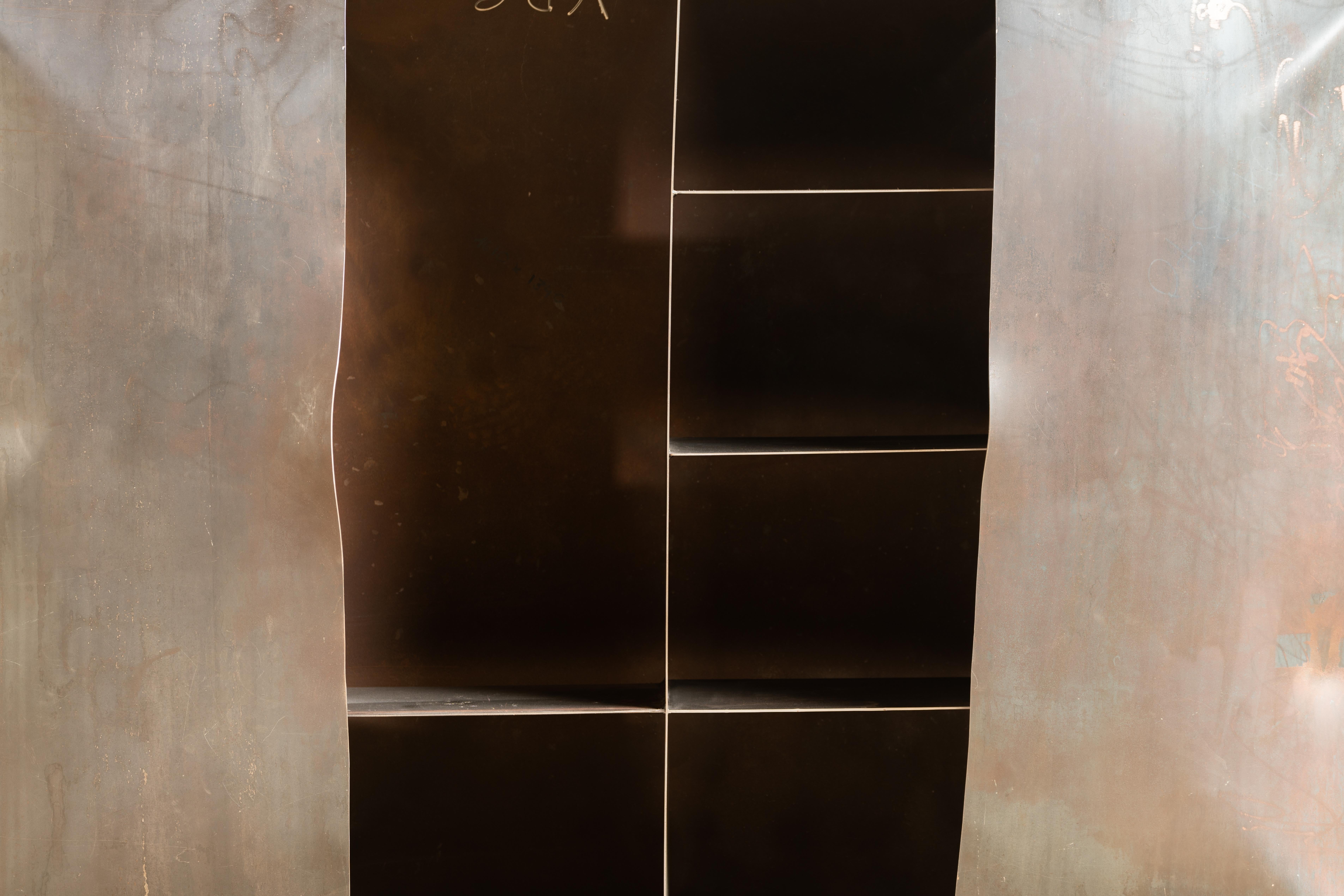 Contemporary with dynamite exploded 'Lose control' SteelCabinet by Mircea Anghel For Sale 5