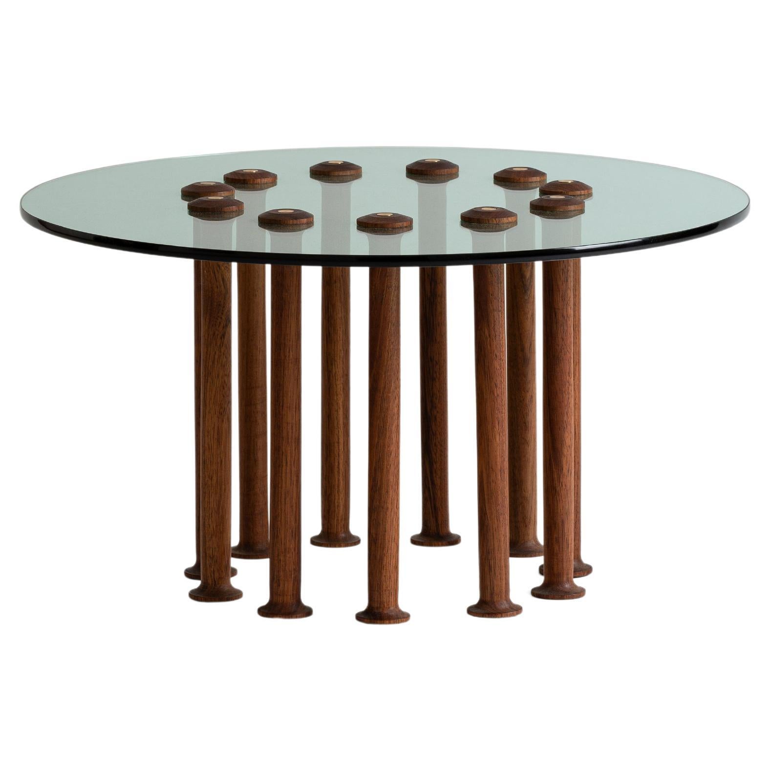 Contemporary Wood and Glass Coffee Table "Molinillo 211" by Colección Estudio For Sale