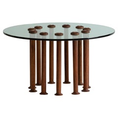 Contemporary Wood and Glass Coffee Table "Molinillo 211" by Colección Estudio