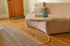 Contemporary Wood and Metal Round Side Table