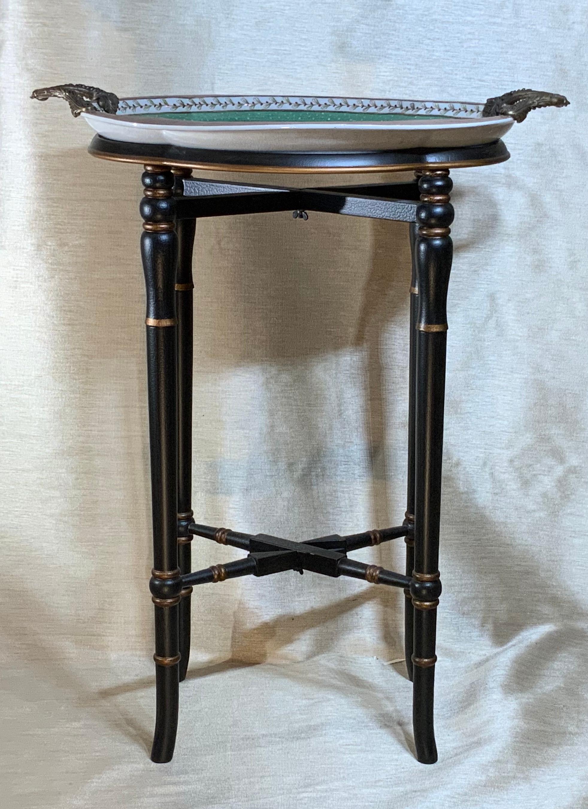 Contemporary Wood and Porcelain Side Stand For Sale 6