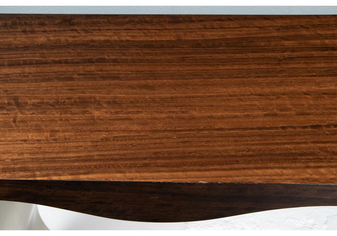 Laminated Contemporary Wood and Silvered Console Table