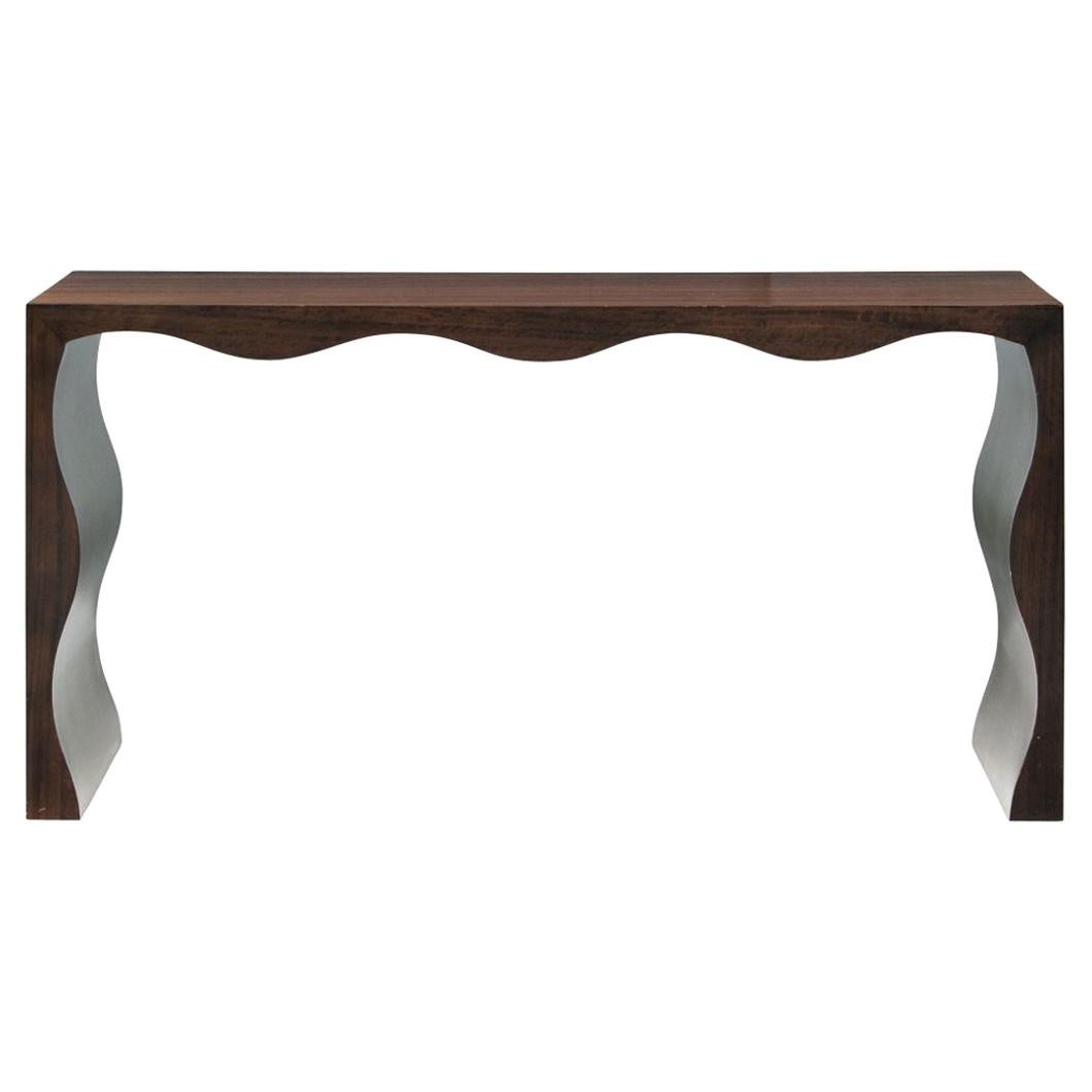 Contemporary Wood and Silvered Console Table