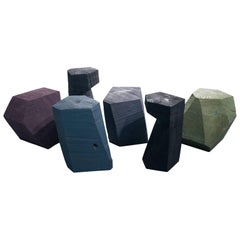 Contemporary Wood Chainsaw Stool and Side Table by Fort Standard