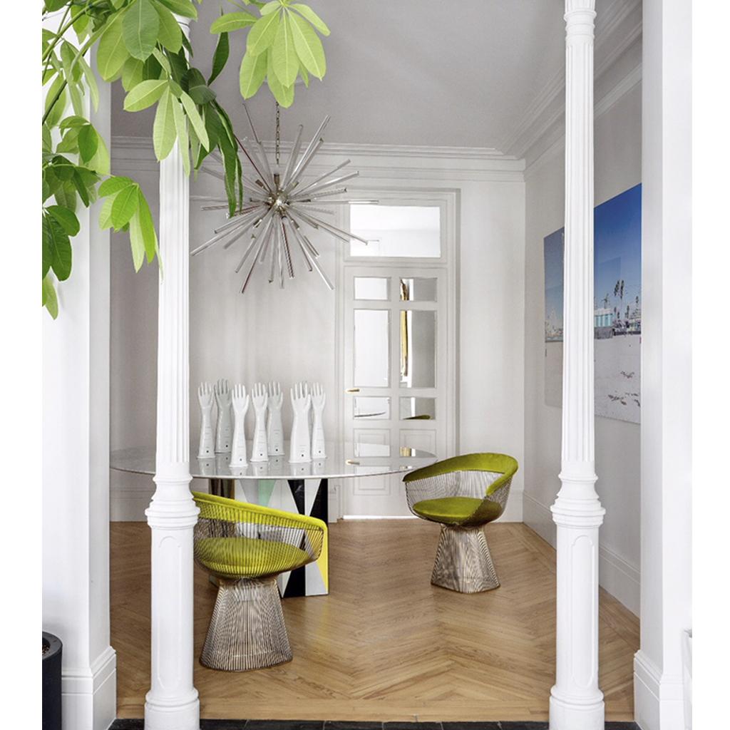 Table de salle à manger italienne contemporaine en Wood avec plateau en marbre d'après Gio Ponti en vente 6