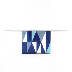 Tavolo da pranzo italiano contemporaneo in Wood con piano in marmo di Gio Ponti