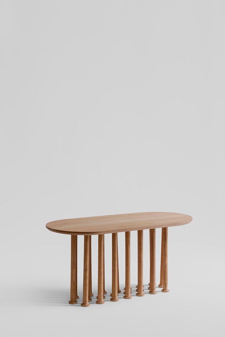 Oak Contemporary Wood Side Table 
