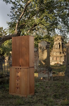 Contemporary Wooden Altar Cabinet with Modular Storage