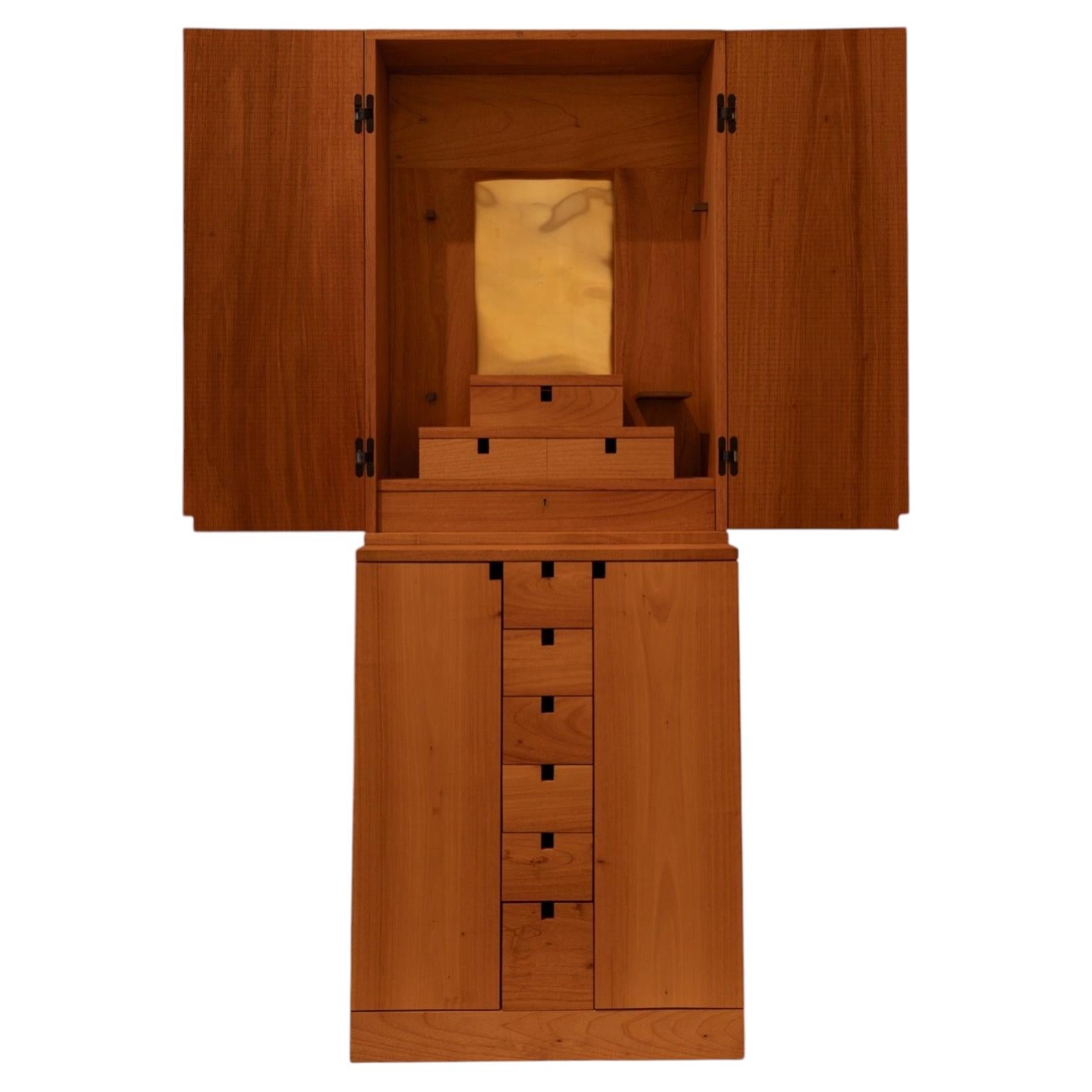 Contemporary Wooden Altar Cabinet with Modular Storage