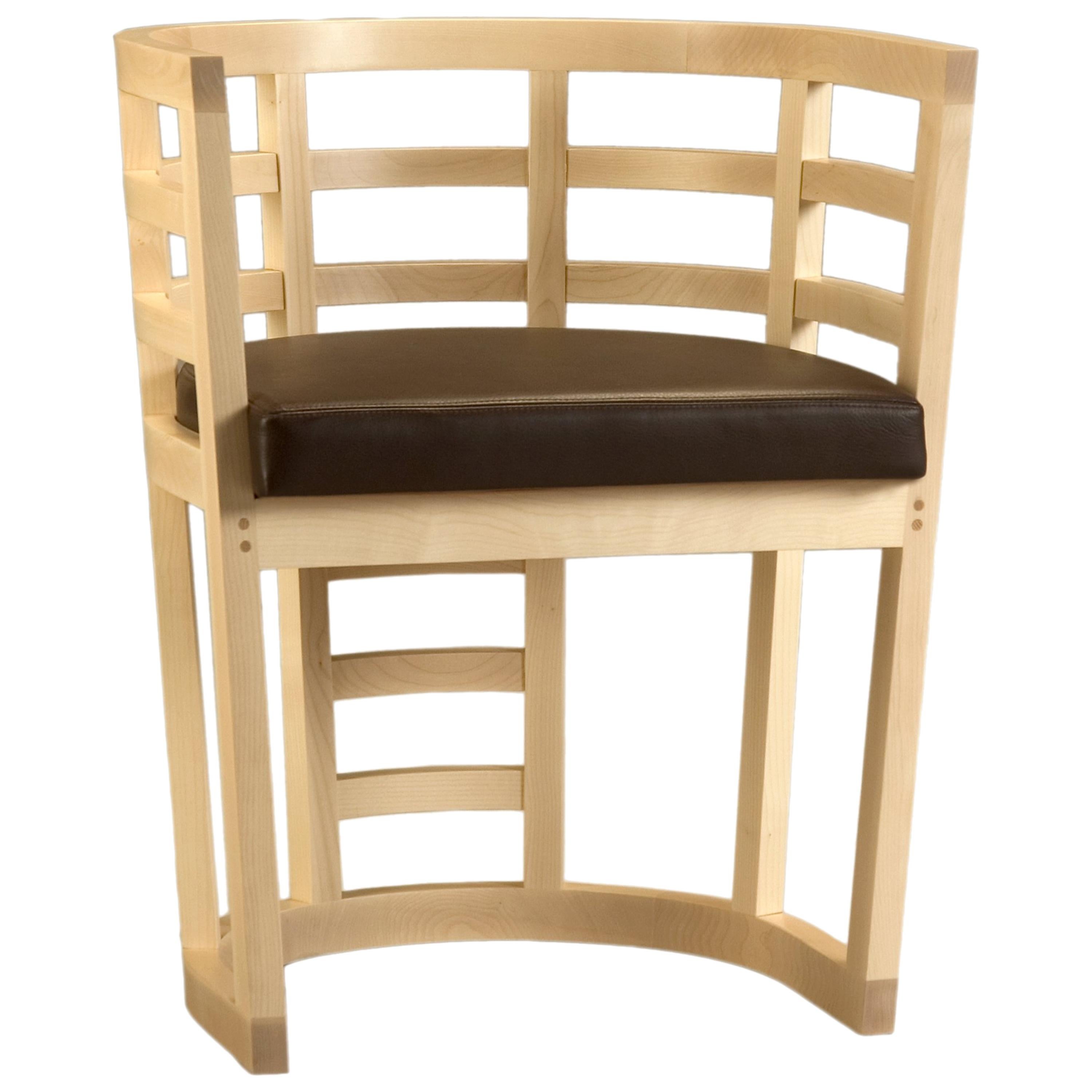 Contemporary Armchair Made of Maple Wood with Padded Seat, design