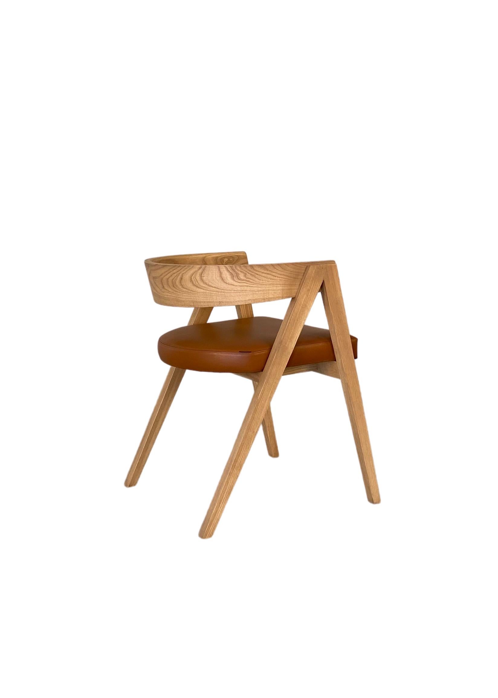 Cooper, Armchair Made of ash wood with Curved Backrest, by Morelato 1