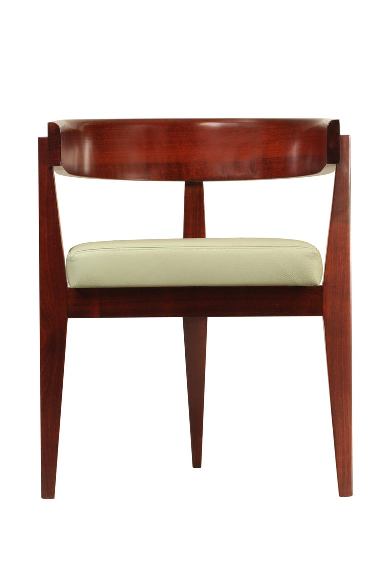Contemporary Wooden Armchair with Padded Seat For Sale at 1stdibs