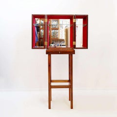 Contemporary wooden bar cabinet with marquetry details - craftsman work