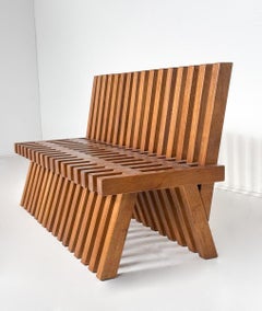 Contemporary Wooden Bench, Italy
