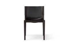 Chaise noire contemporaine en bois 'Stilt', cuir Cuoio