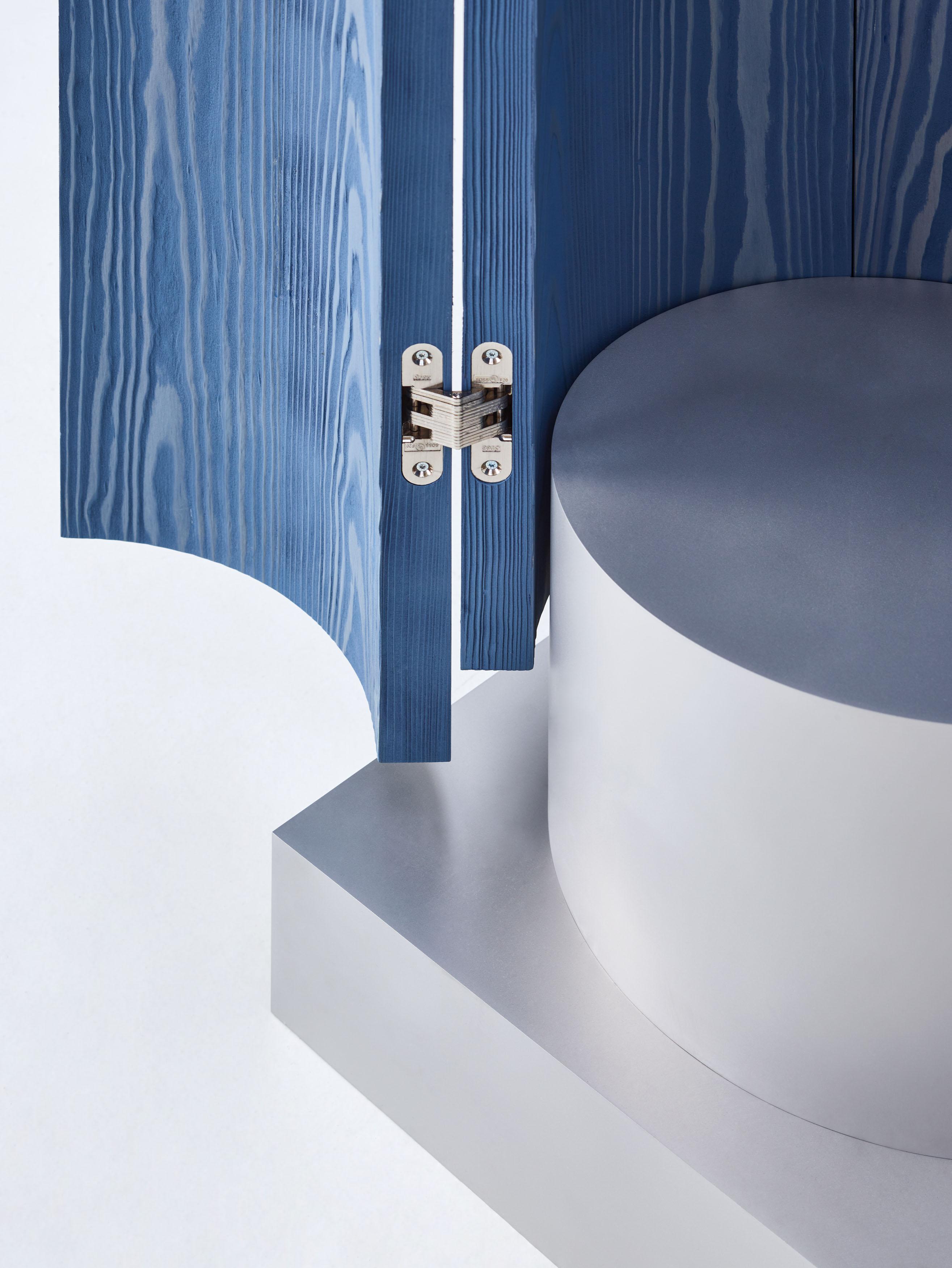 Zeitgenössischer blau lackierter Holz-Raumteiler BLEND von Ward Wijnant im Angebot 3