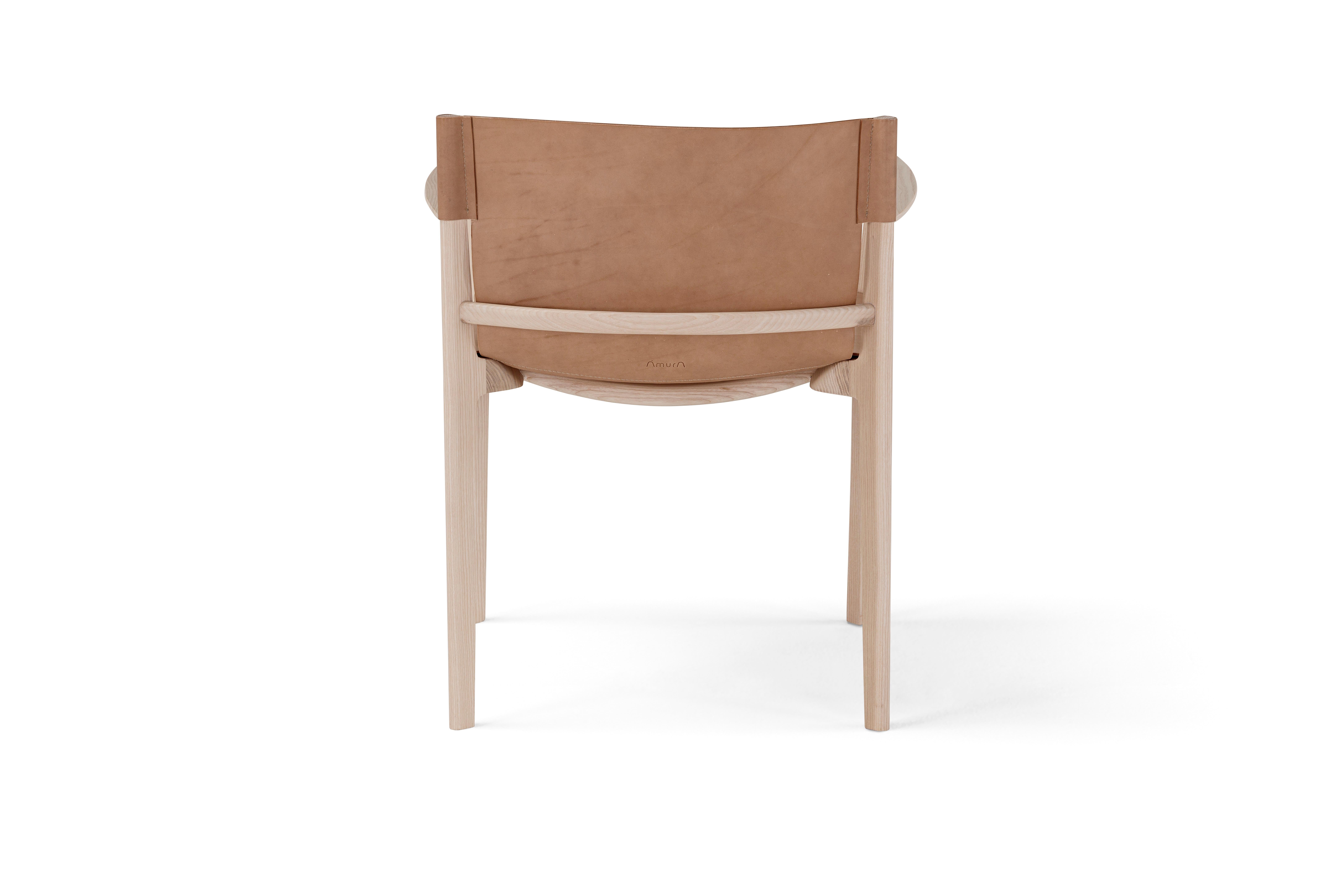 Italian Contemporary Wooden Chair 'Stilt', Cuoio For Sale