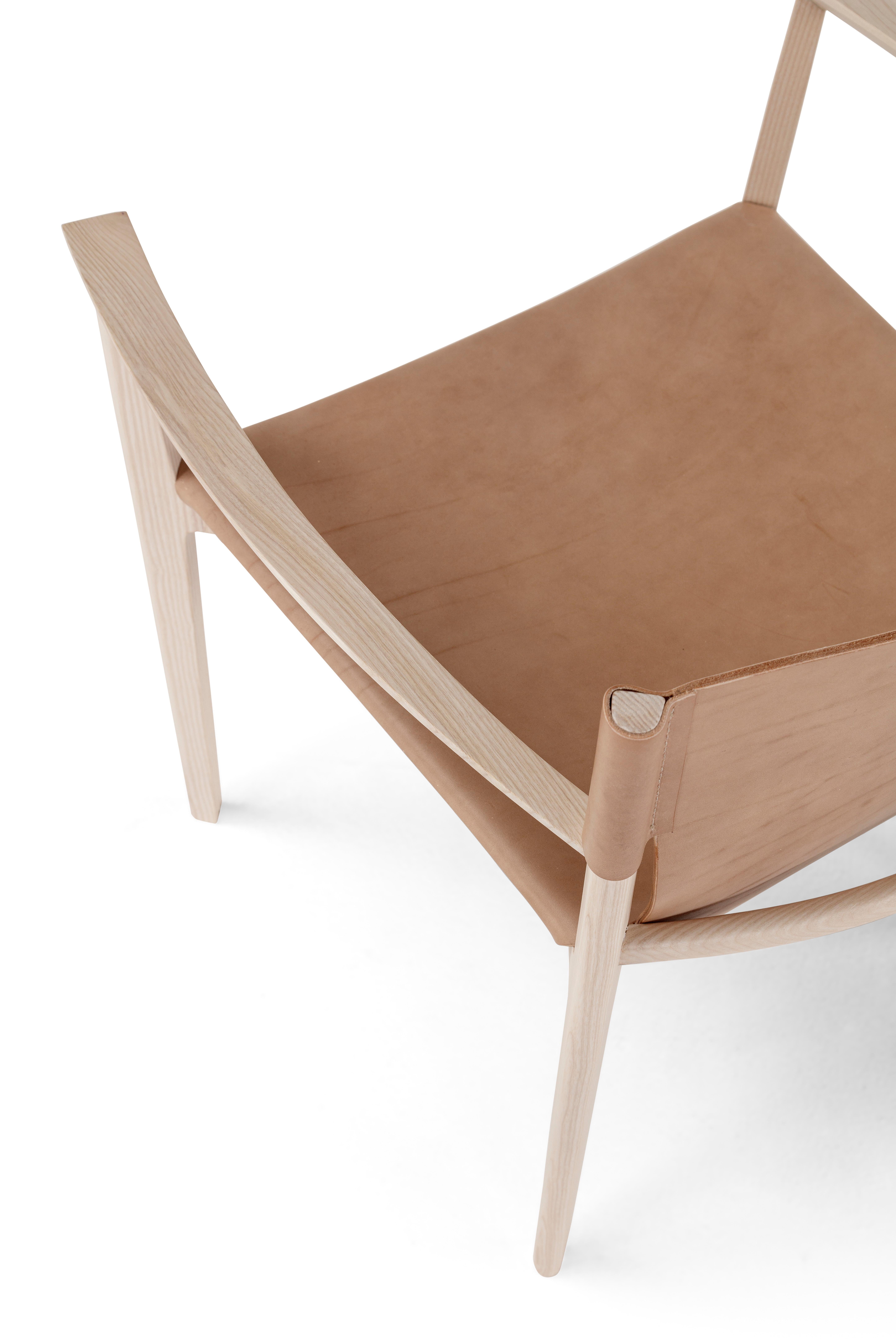 Contemporary Wooden Chair 'Stilt', Cuoio In New Condition For Sale In Paris, FR
