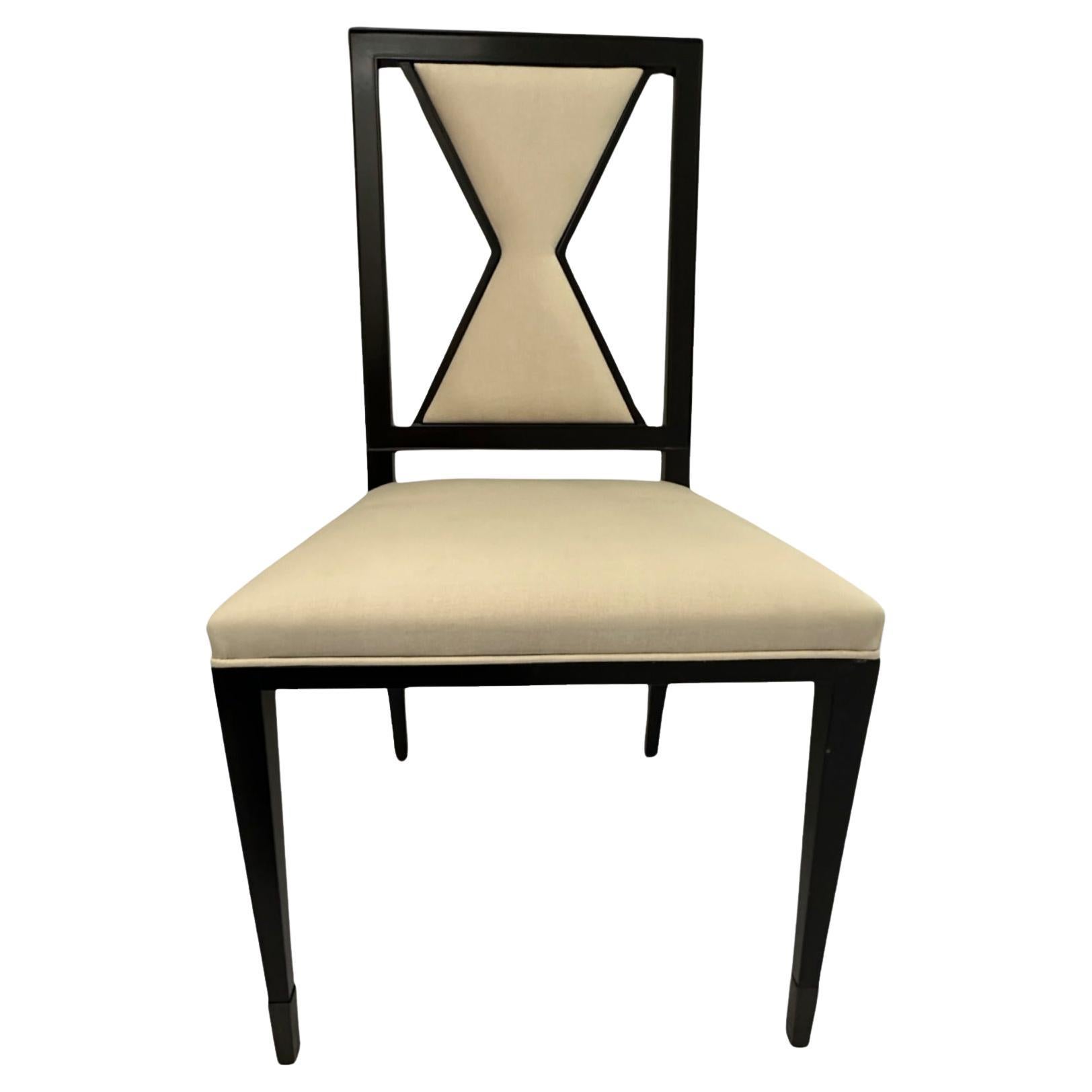 Contemporary Wooden Chair with Geometrical Backrest by Juan Montoya For Sale