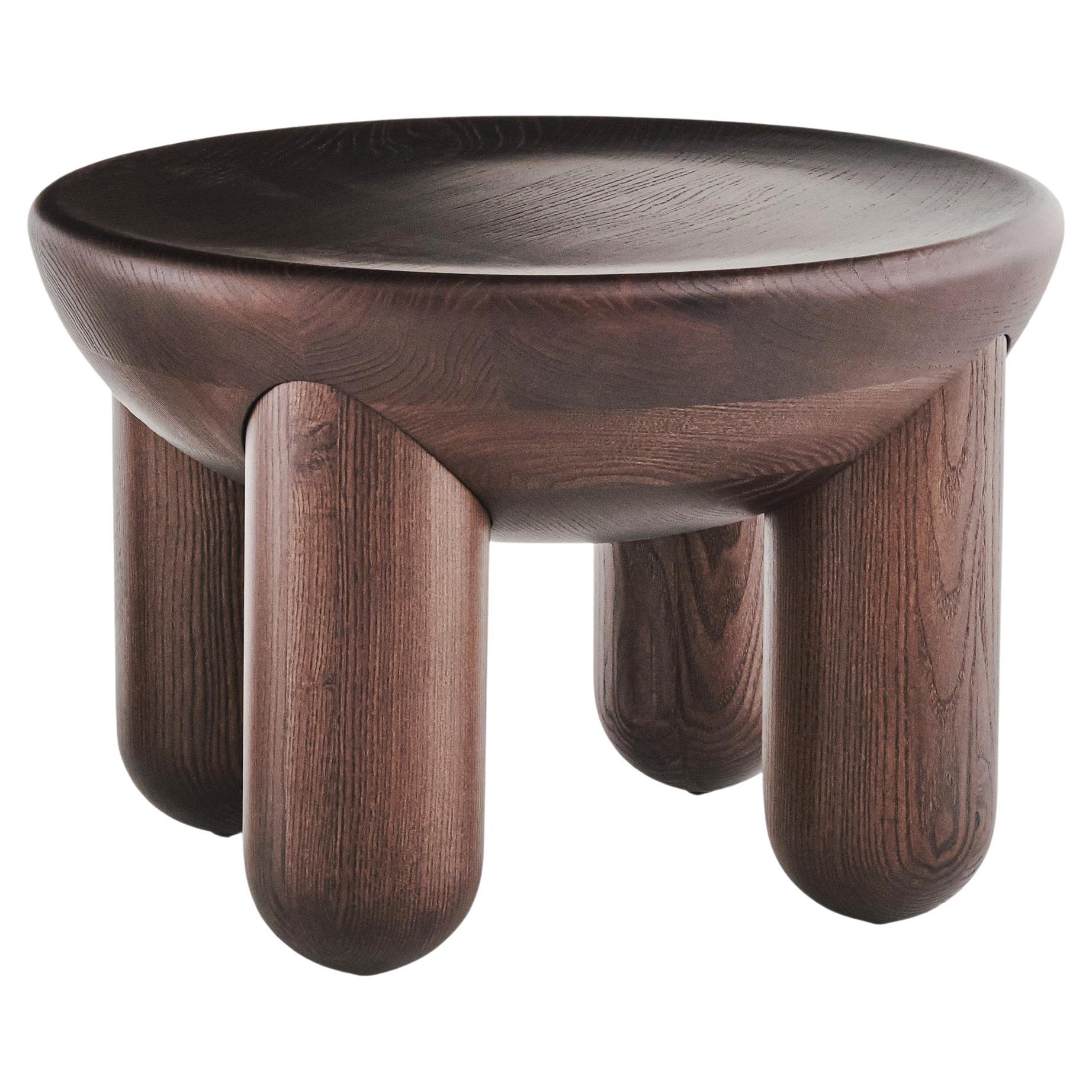 Contemporary Wooden Coffee or Side Table 'Freyja 1' by Noom, Brown Stained Ash For Sale