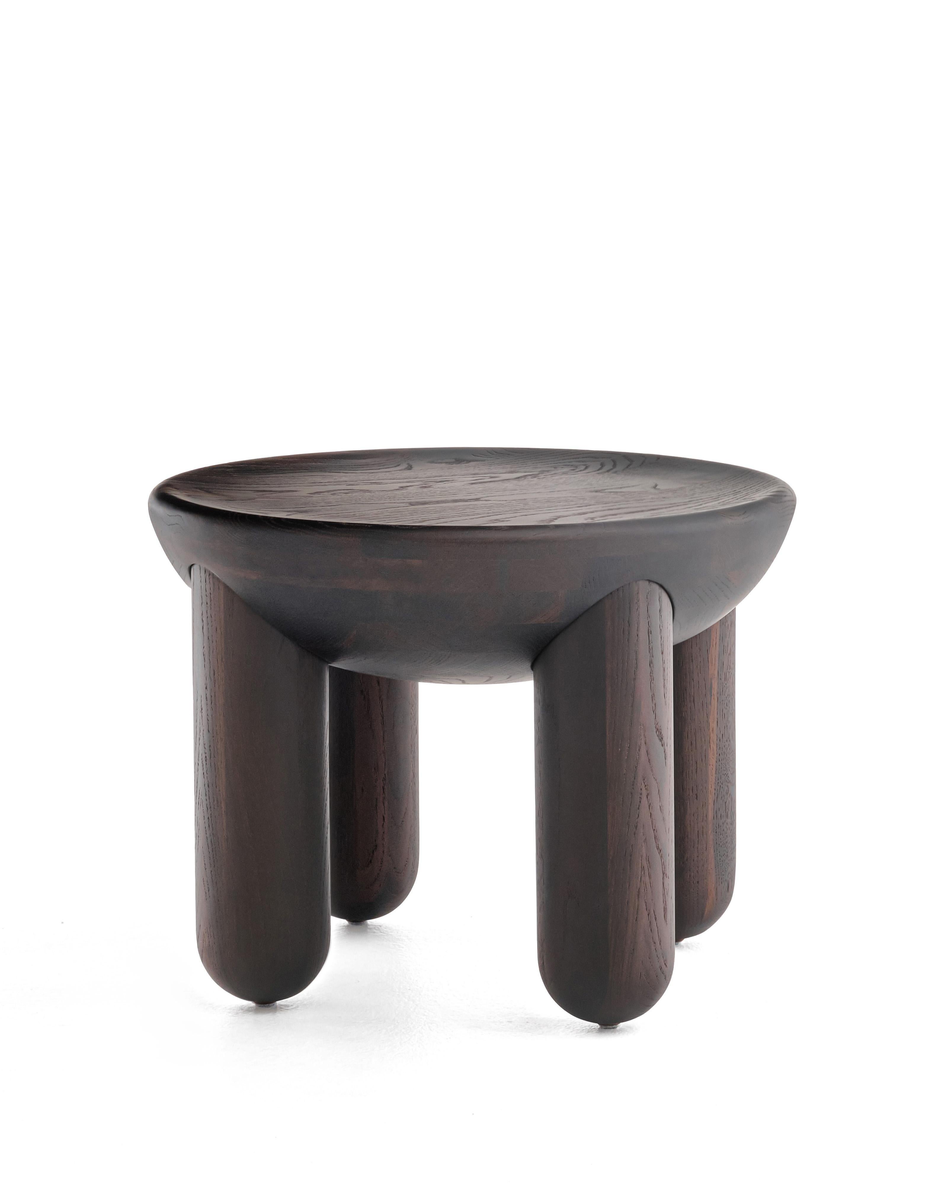 Contemporary Wooden Coffee or Side Table 'Freyja 2' by Noom, Thermo Ash For Sale 5