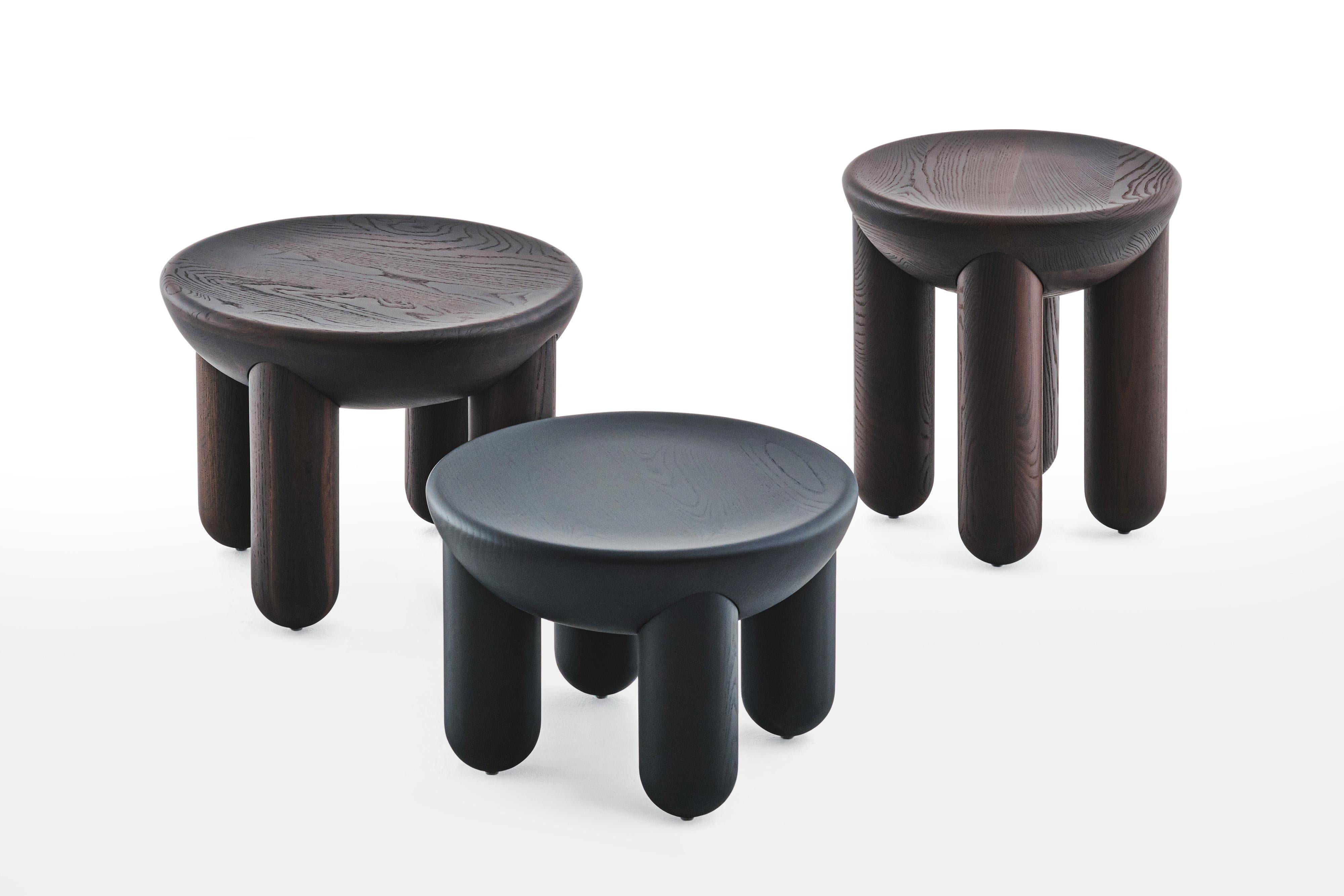 Table basse ou d'appoint contemporaine en bois 'Freyja 2' by NoOM, Thermo Ash en vente 9
