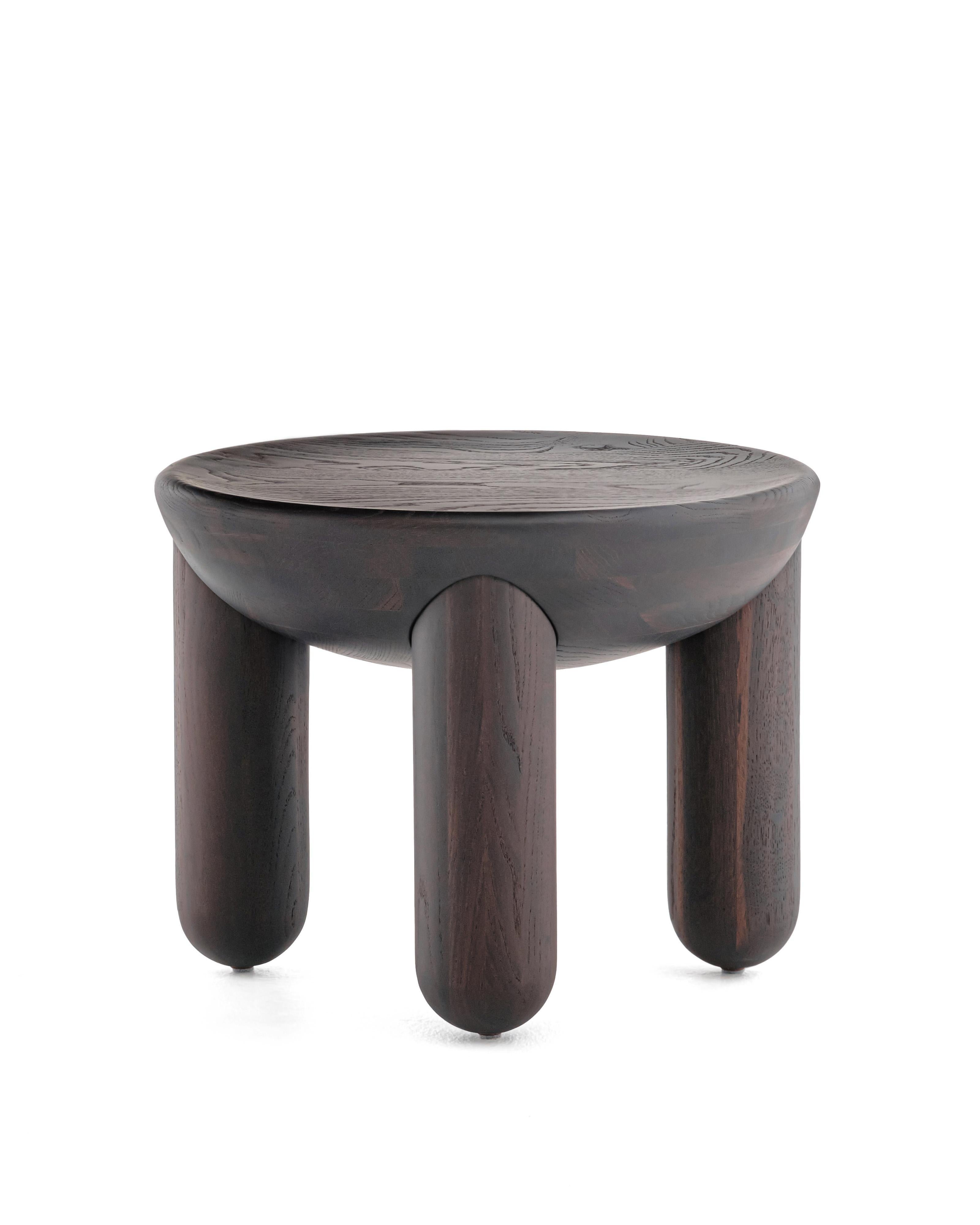 Stained Contemporary Wooden Coffee or Side Table 'Freyja 2' by Noom, Thermo Ash For Sale