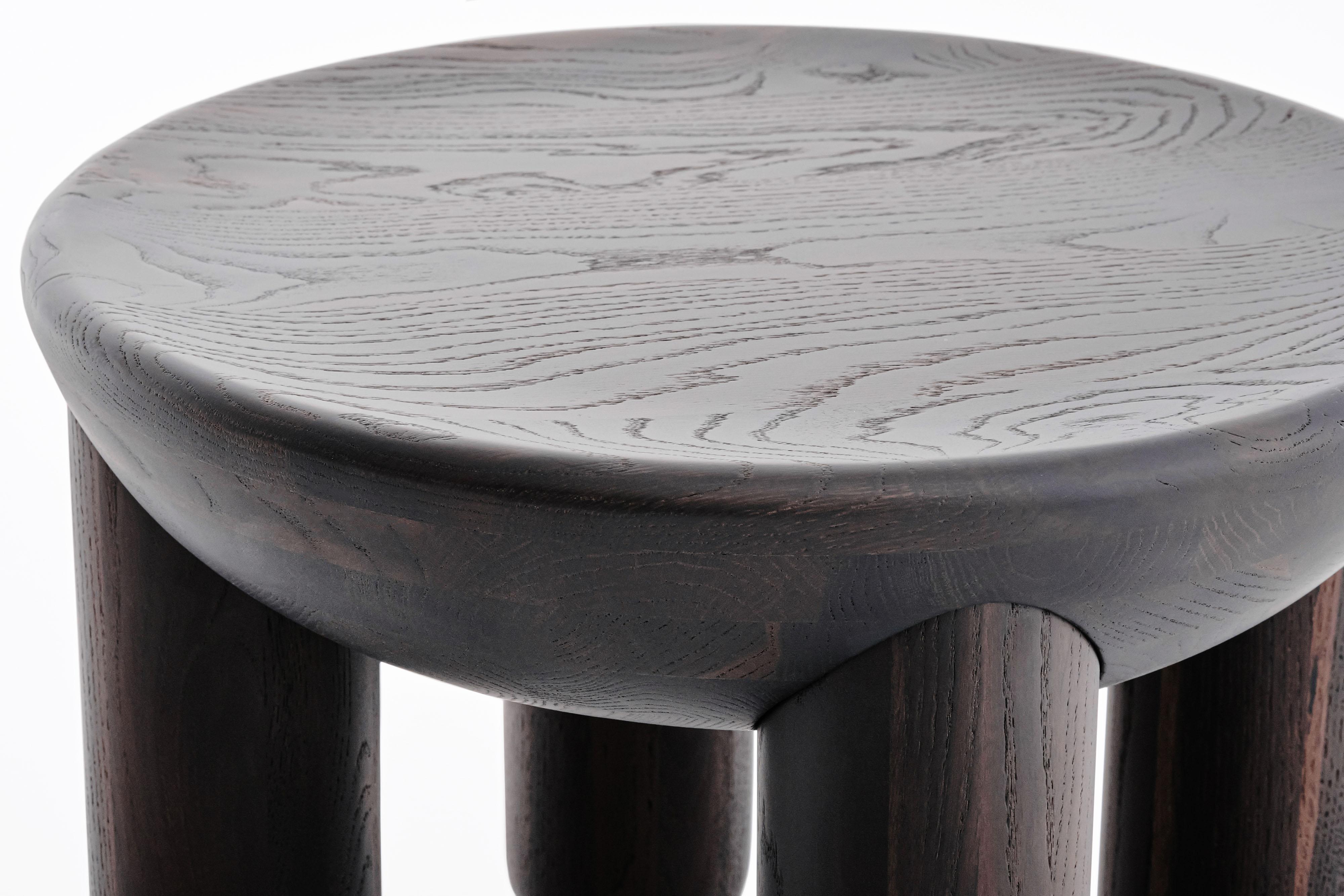 Contemporary Wooden Coffee or Side Table 'Freyja 2' by Noom, Thermo Ash In New Condition For Sale In Paris, FR