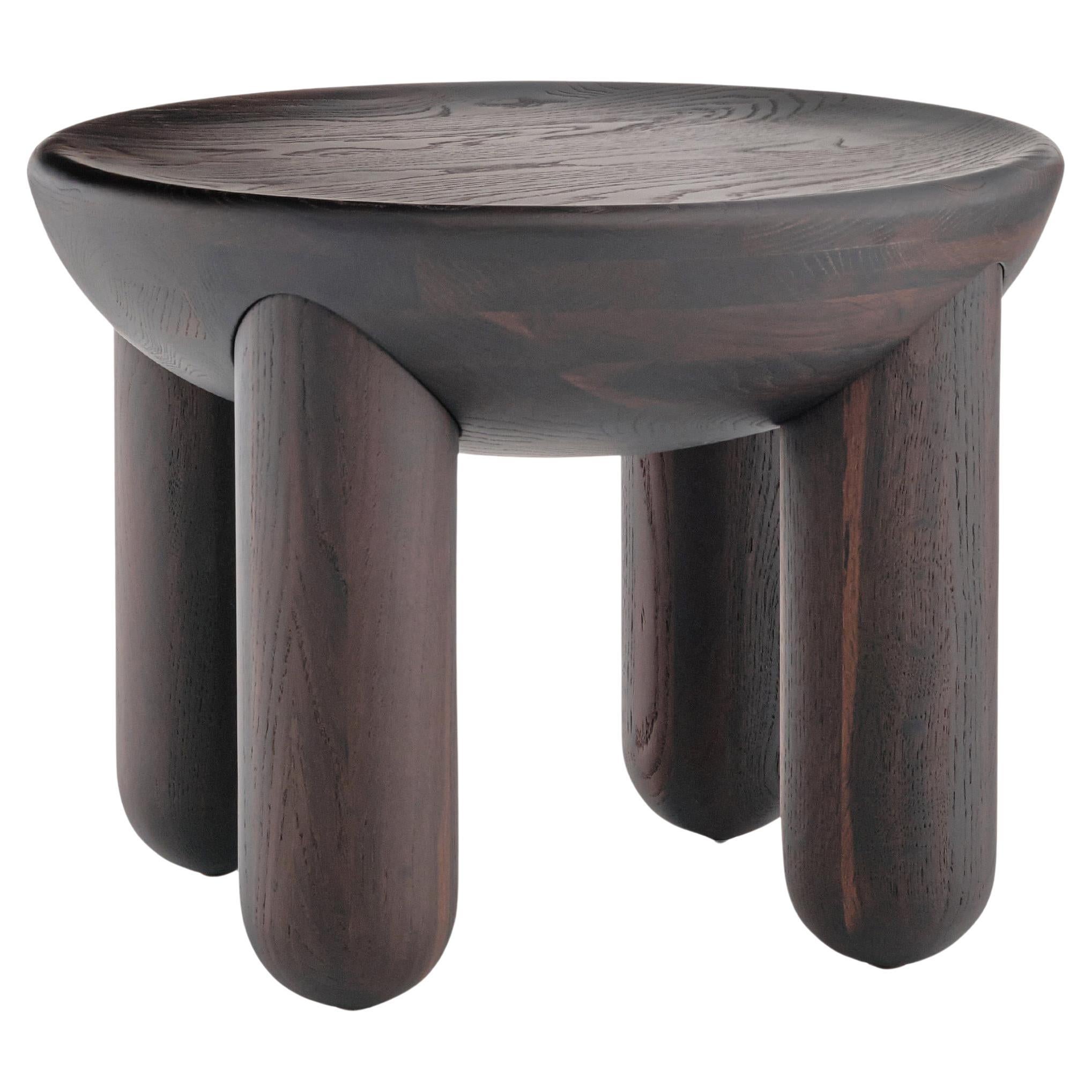 Contemporary Wooden Coffee or Side Table 'Freyja 2' by Noom, Thermo Ash For Sale