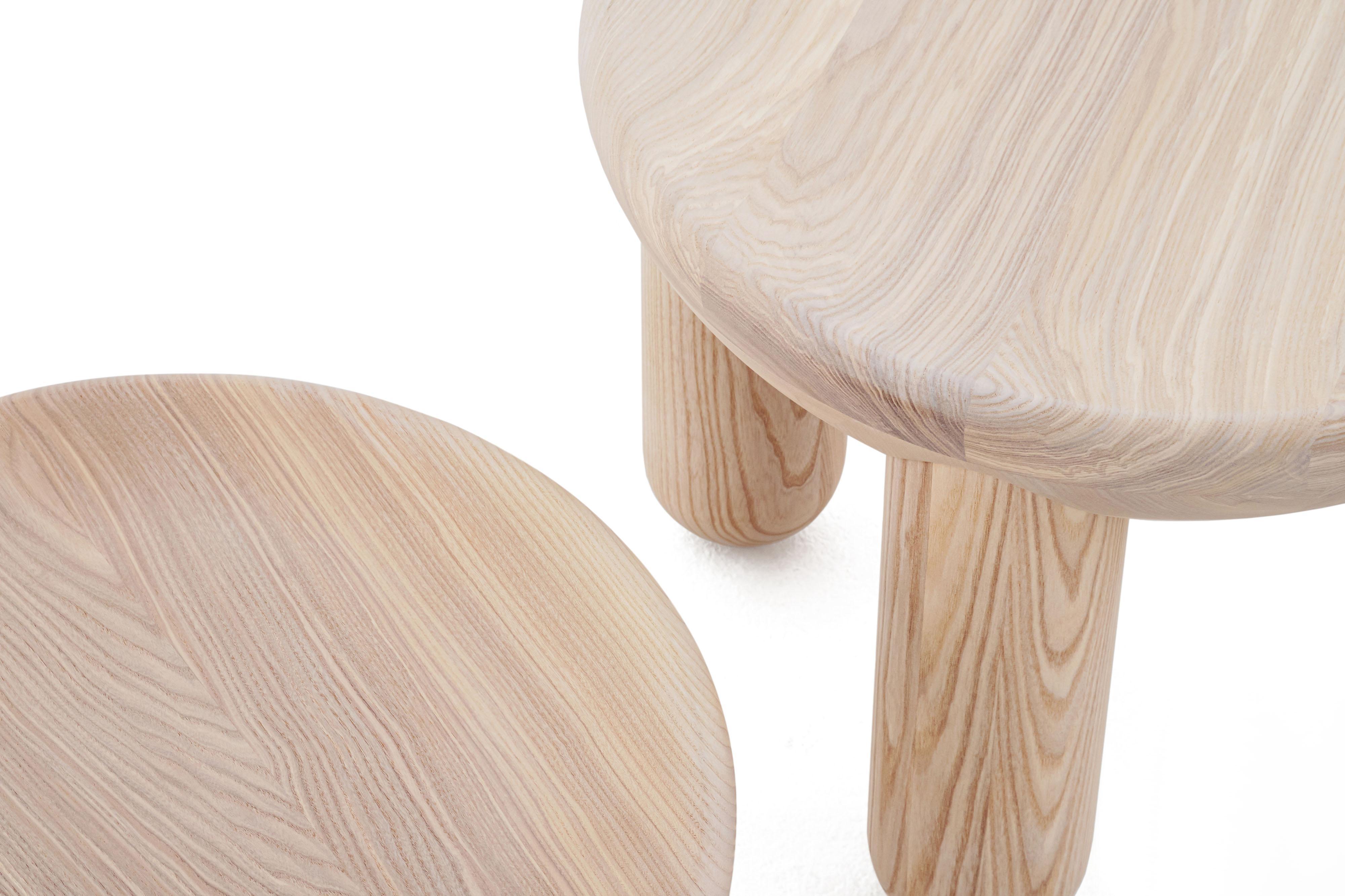 Table basse ou d'appoint contemporaine en bois 'Freyja 3' par NoOM, Noyer en vente 11